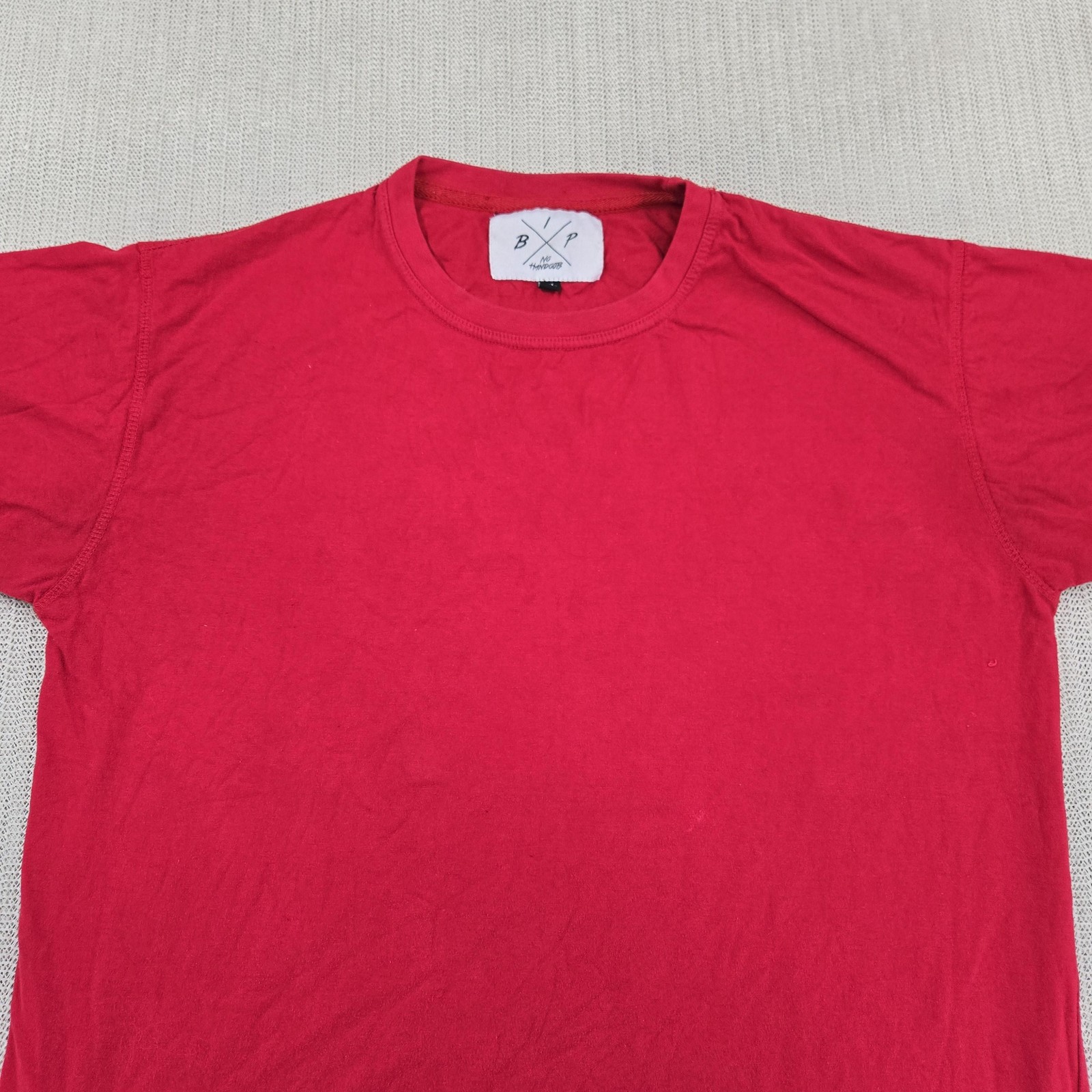 No Handouts Shirt Mens XL Red Paverde University Crest Patch Graphic Logo Tee