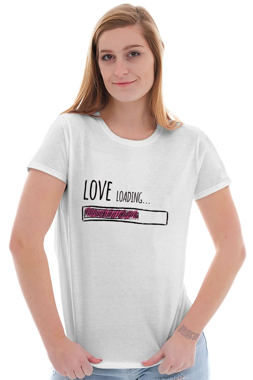 Love Loading Funny Cute Valentine’s Day Gift Womens Top Junior Graphic Tee