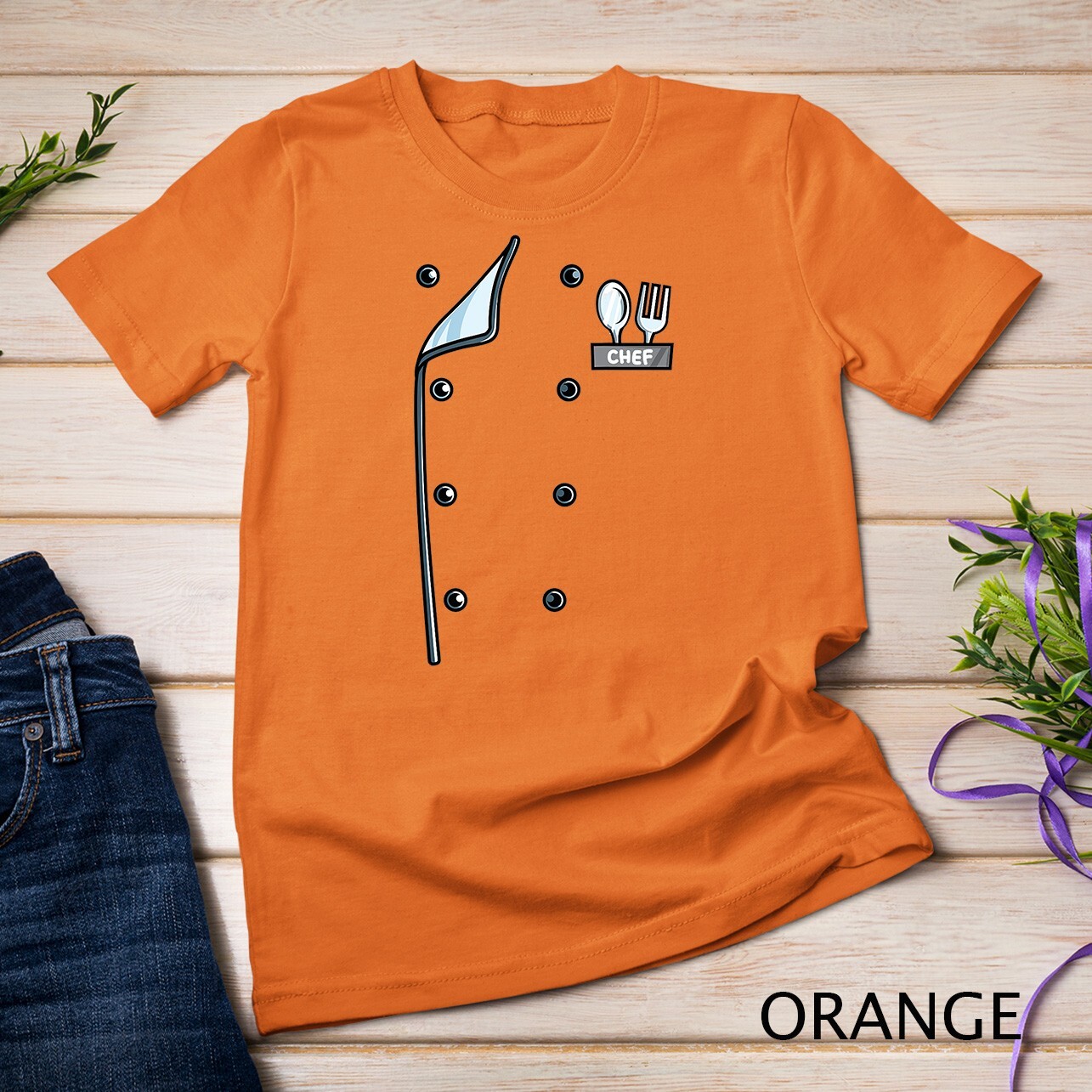 Chef Uniform Jacket Faux Funny Cook for Cooking T-Shirt Unisex T-shirt