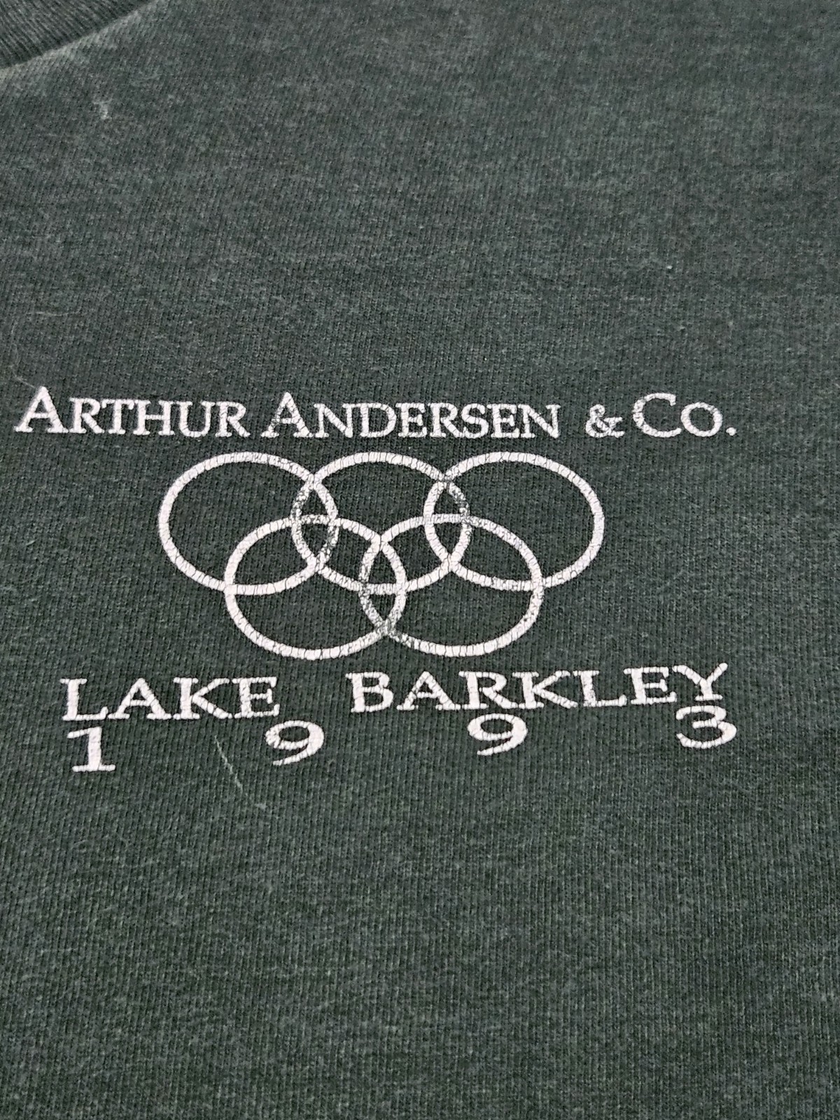 Vintage 90s Arthur Andersen Tee XL Lake Barkley 1993 Single Stitch USA Olympic