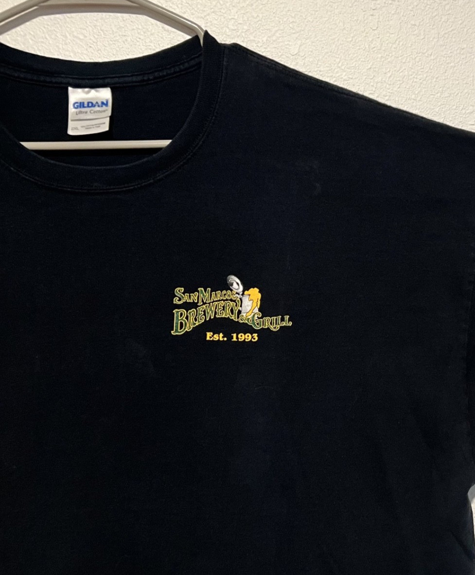 Old Goat’s Oats San Marcos Brewing Co. Oatmeal Stout Beer T-Shirt Size 2XL A7