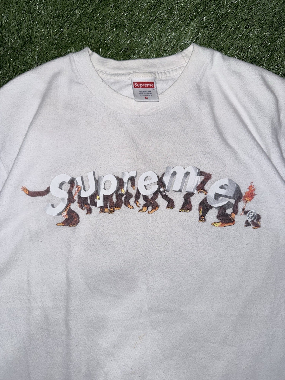 Supreme Apes Tee SS21. Mens Size M White 100% Cotton