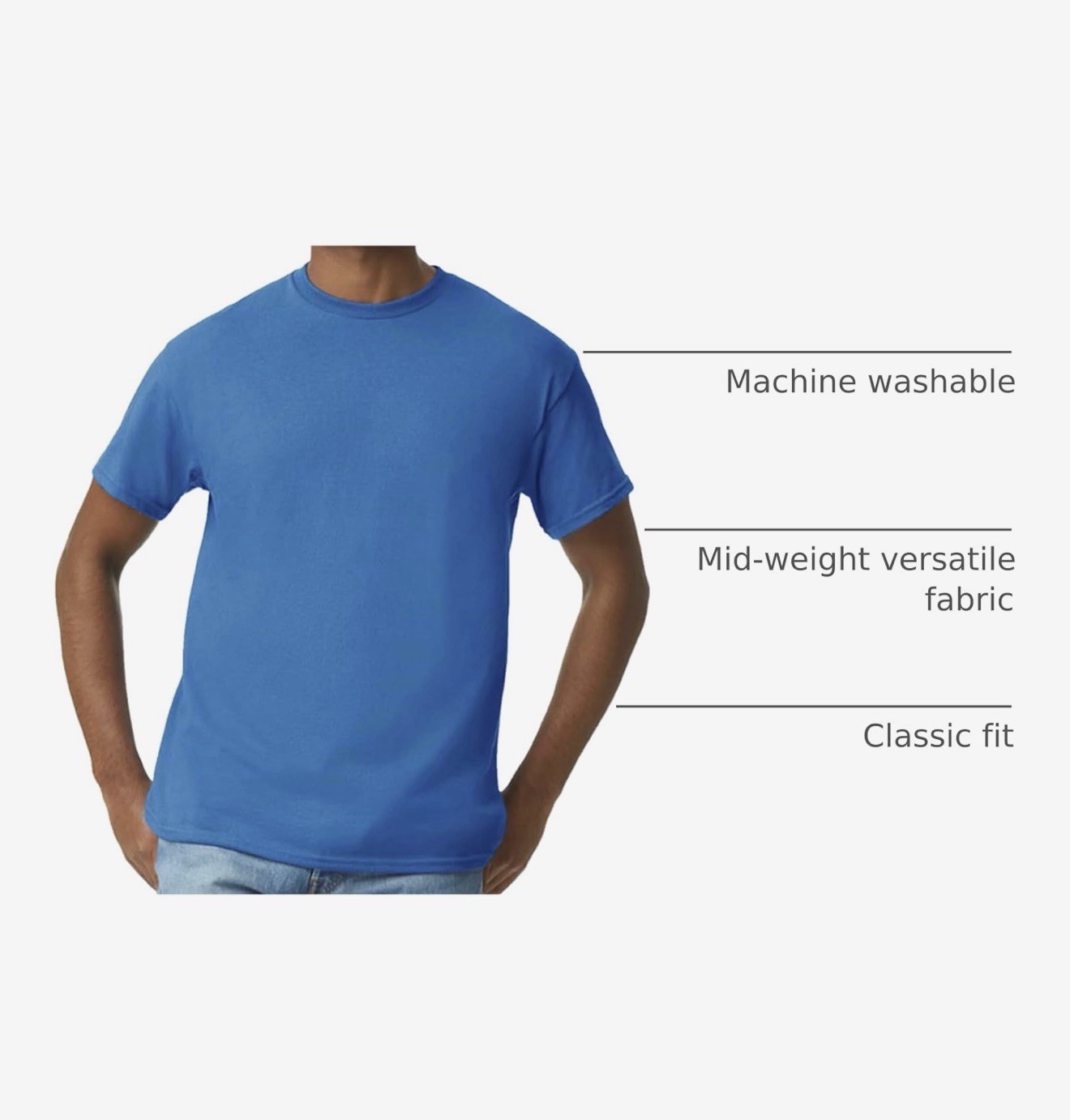 Gildan Mens G500 Solid Heavy Cotton Plain Short Sleeve Blank Casual Fit T-Shirt