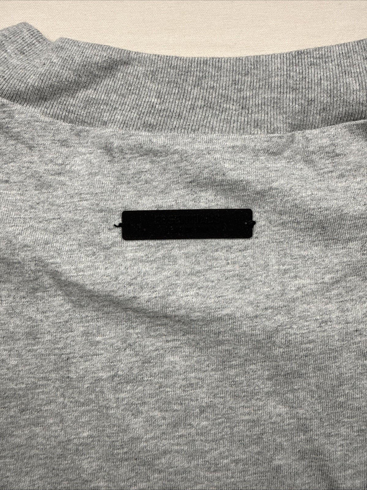 ESSENTIALS Fear of God Gray Jersey Logo Crew Neck T-Shirt OVERSIZED LARGE