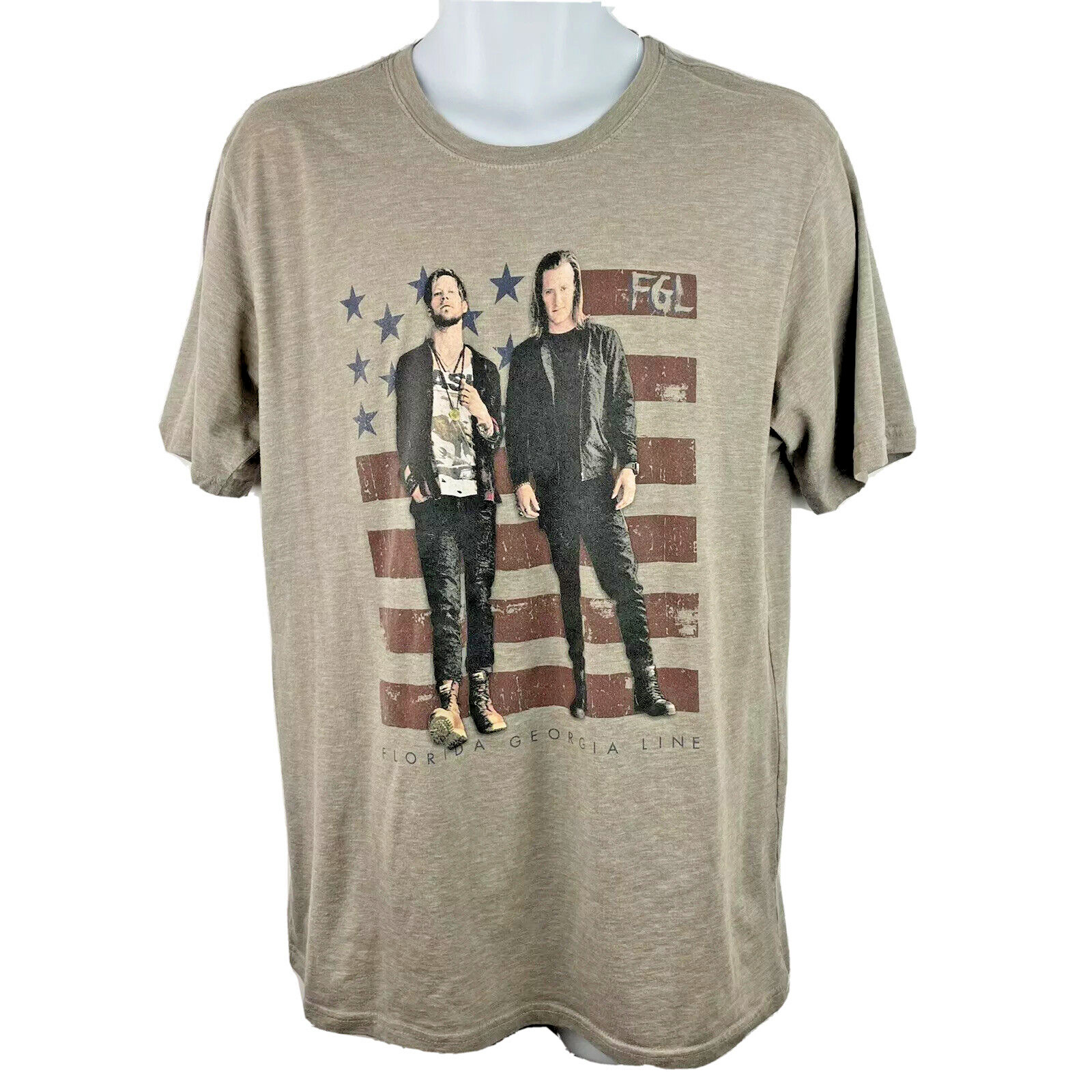 Florida Georgia Line Concert T Shirt / Men’s (L) / Beige / Country Rock Music