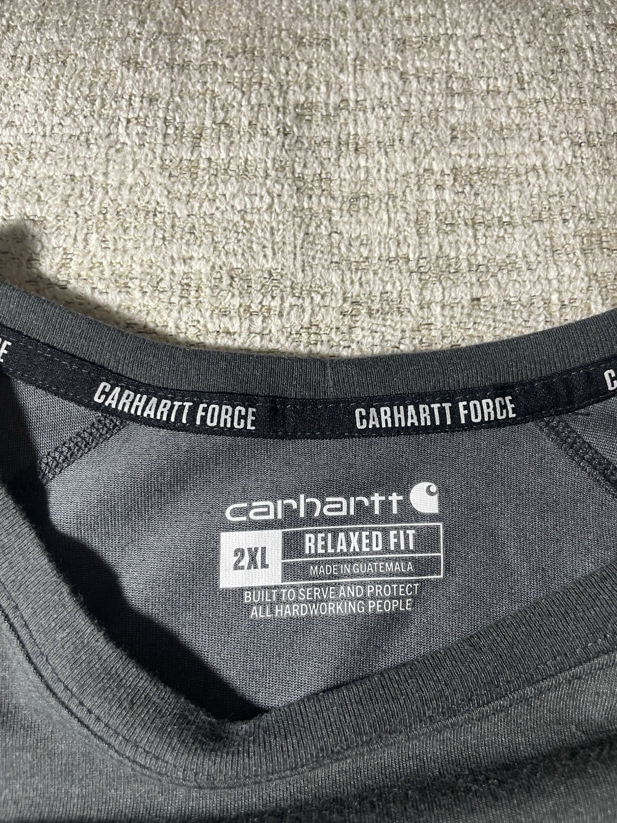 Carhartt Force T-Shirt Men’s 2XL Gray Relaxed Fit Pocket Tee Durable Performance