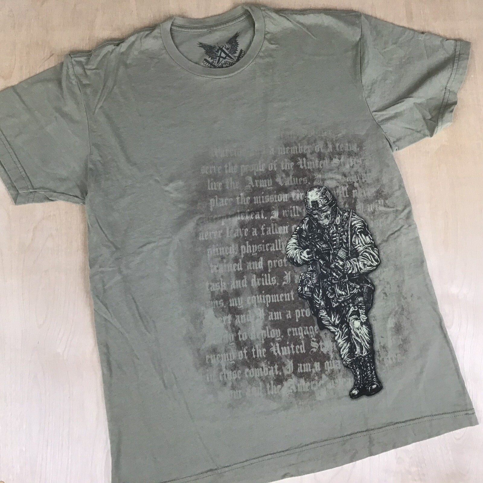 Apprime Courage Above All Mens Medium Graphic T-Shirt US Army Military Warrior