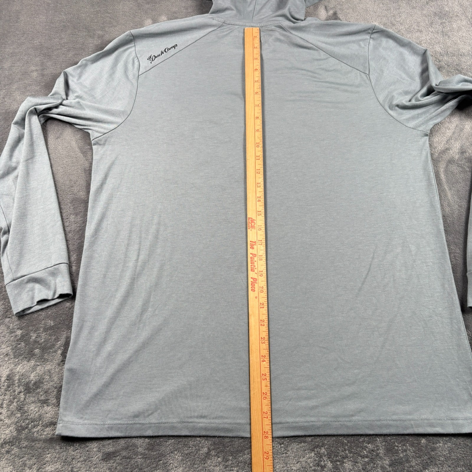Duck Camp Shirt Mens Large Gray Hoodie Bamboo Lightweight Premium Outdoor