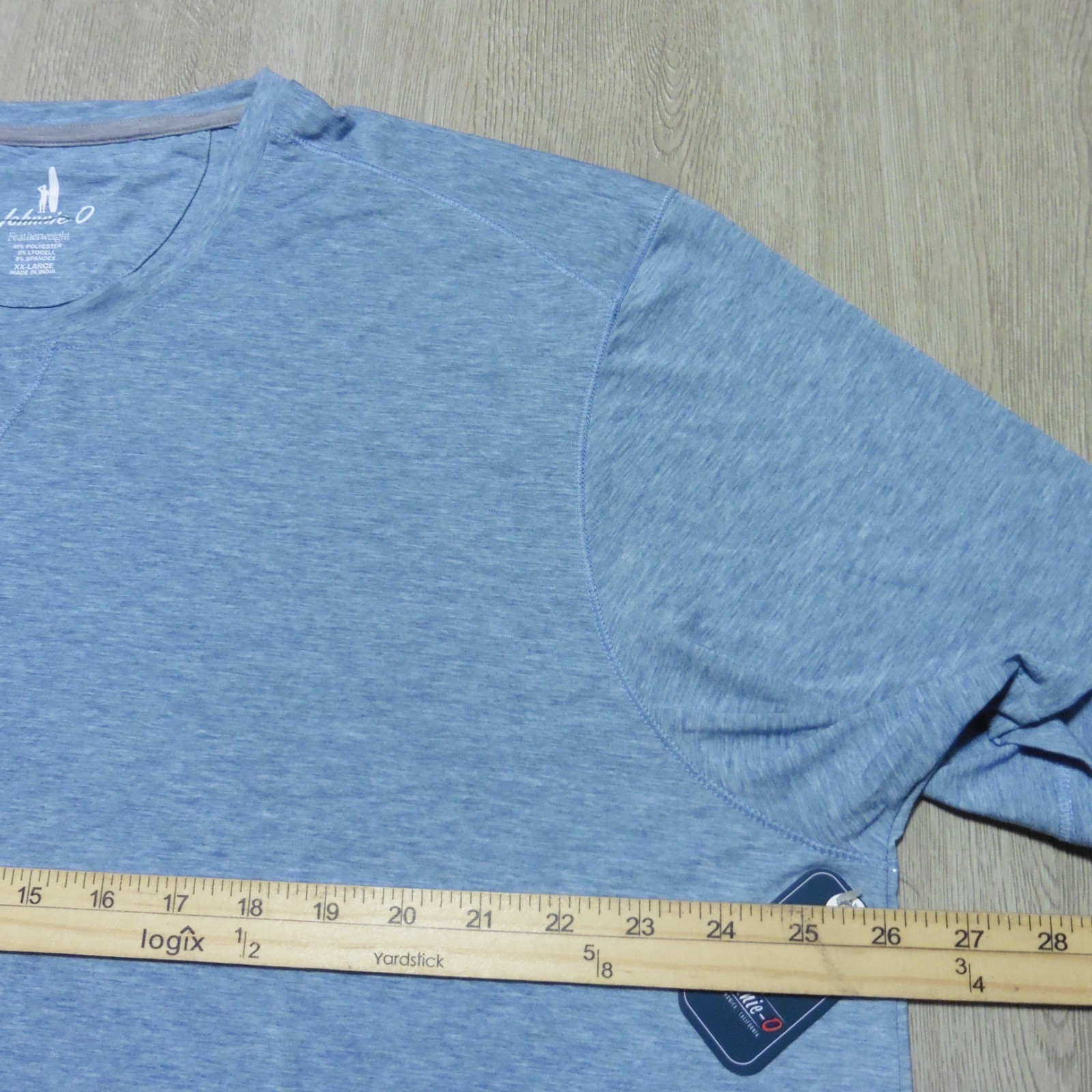 JOHNNIE O Mens 2XL XXL THE COURSE T SHIRT PERFORMANCE GOLF TEE TIDE BLUE AQUA