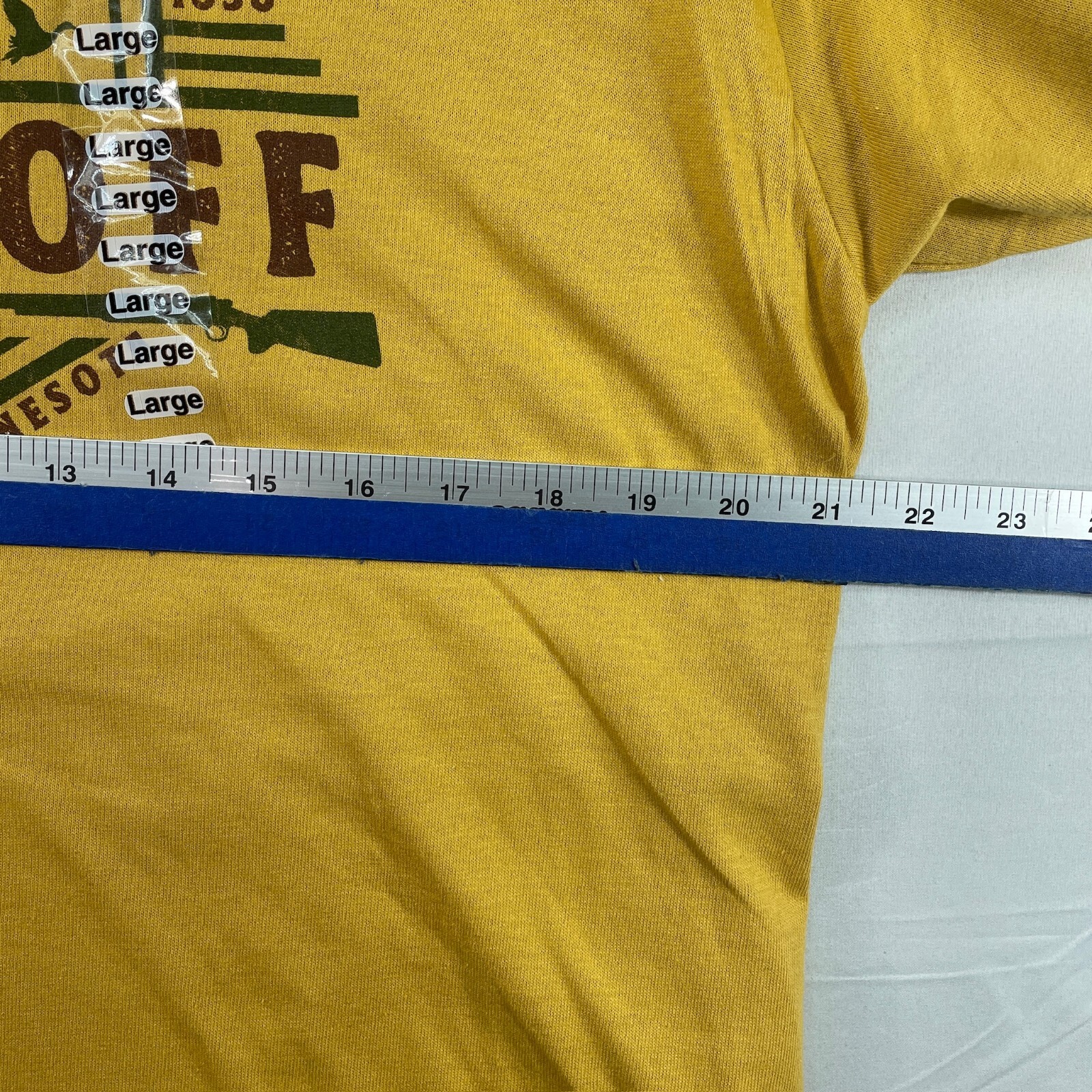 Minnesota Explorer Shirt Mens Size Large Yellow Short Sleeve 100% Cotton New