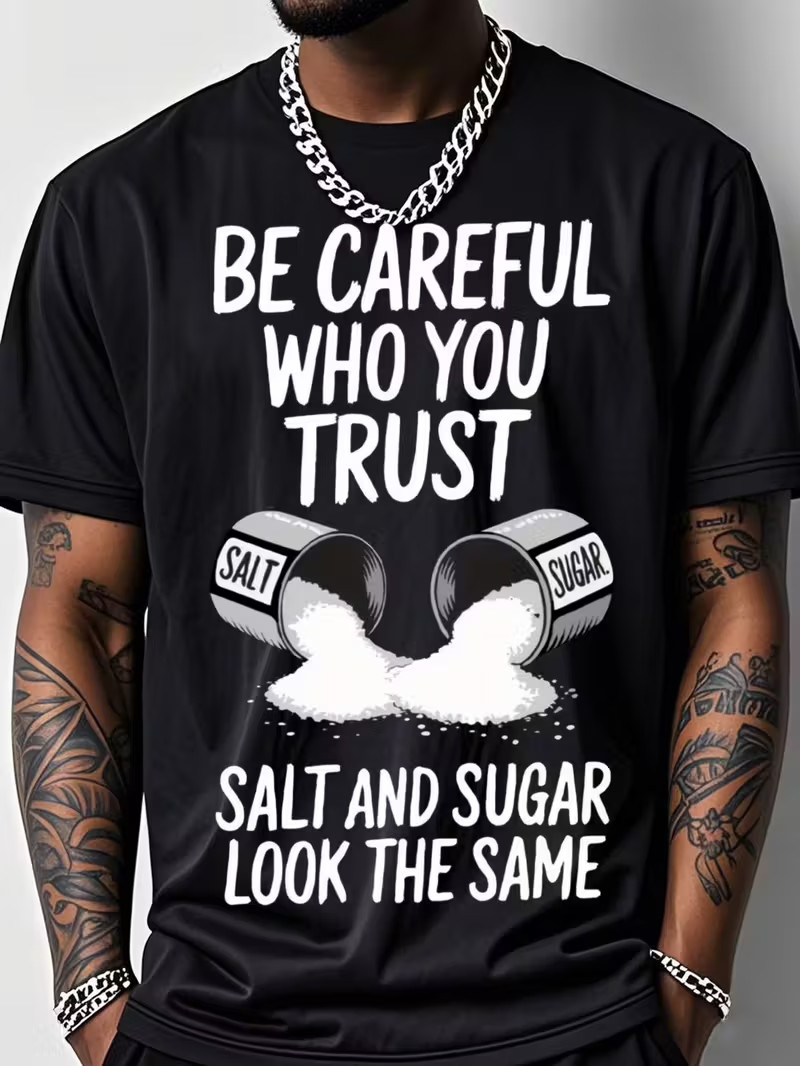 Men’s Funny Trust Warning Pro Club Shaka Tee Shirt Be Careful Who You Trust