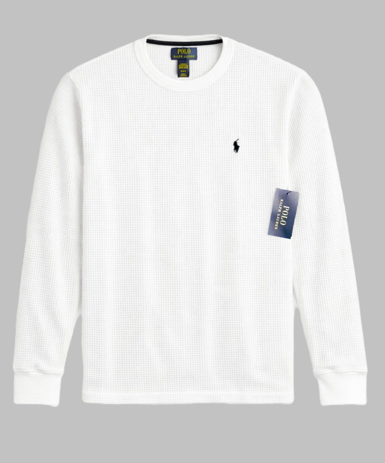 NWT – POLO RALPH LAUREN Mens Waffle Knit Thermal Long Sleeve Shirt WHITE – S-XXL