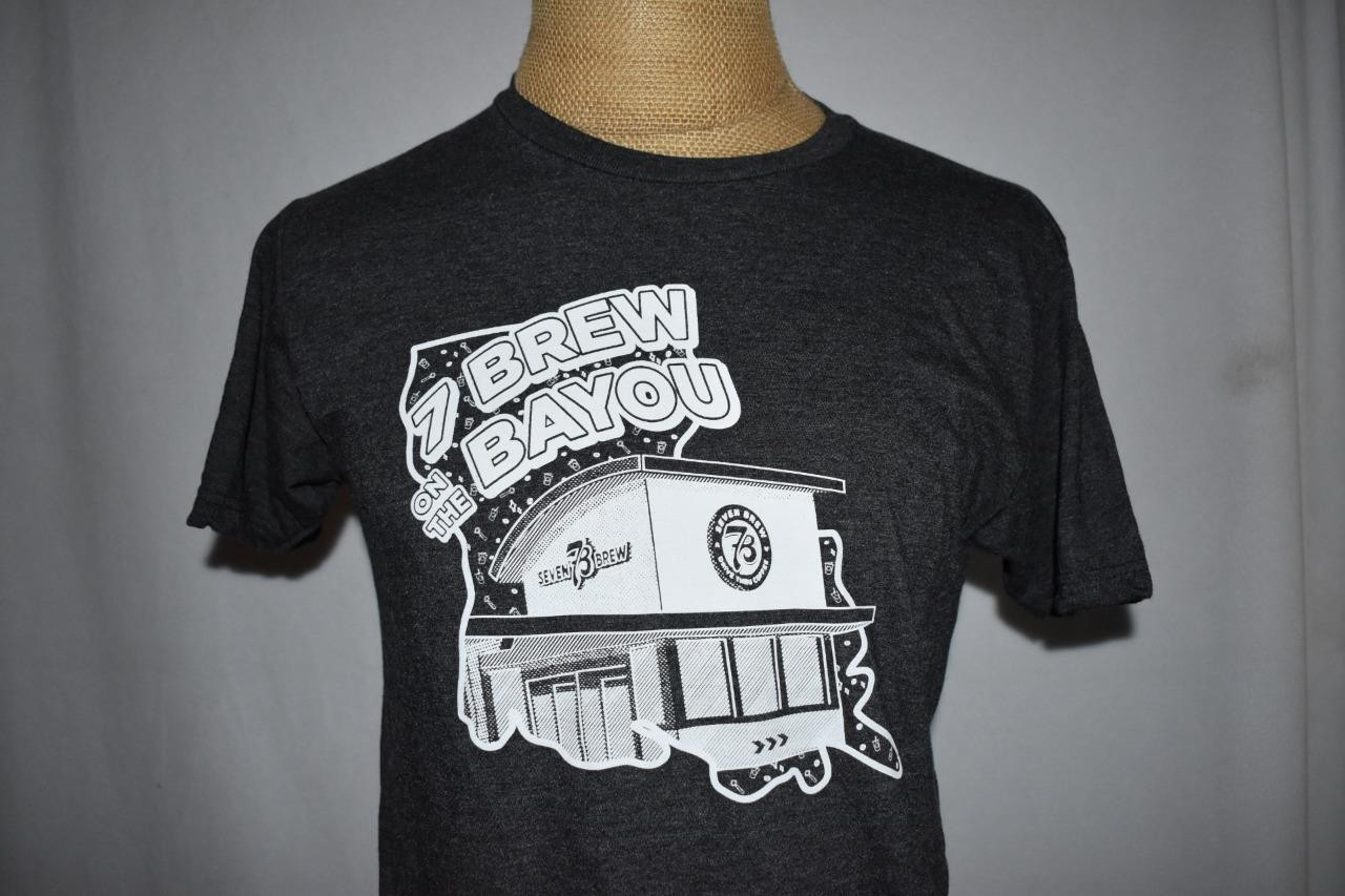 7 Brew Drive Thru Coffee Adult T-Shirt Louisiana Edition 7 Brew On The Bayou NEW
