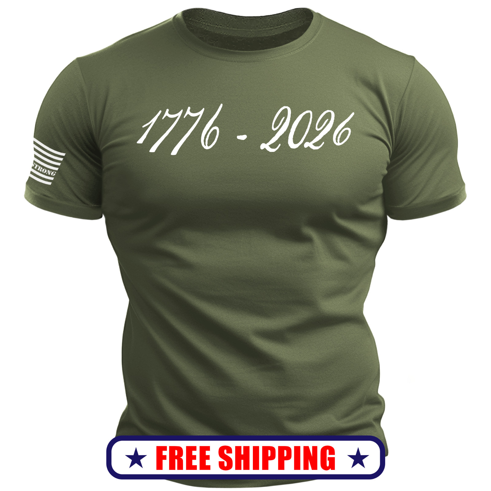 1776 – 2026 T-Shirt – with USA 250 Flag – patriotic trump america S-2X