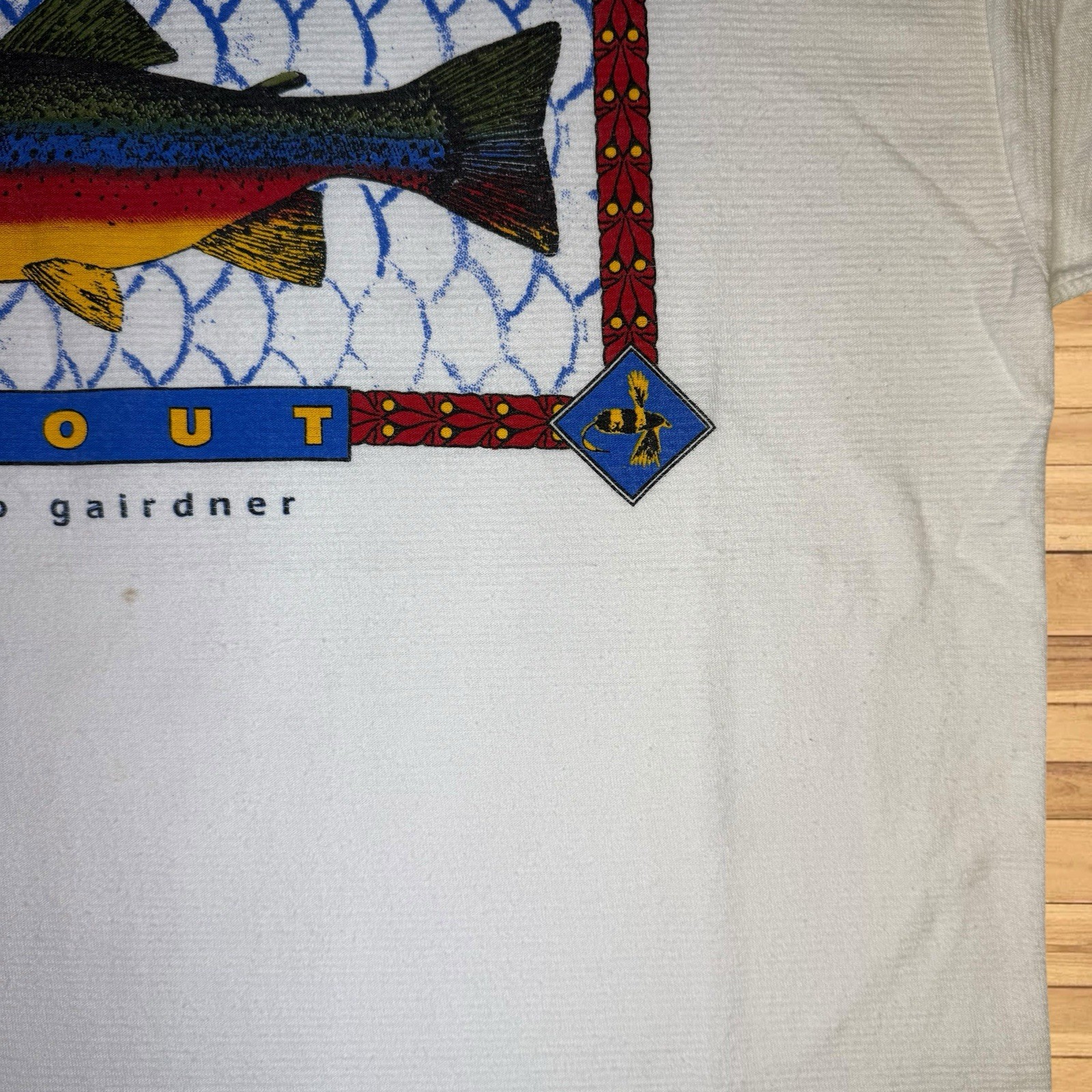 vintage coleman White Rainbow Trout Fishing T-shirt