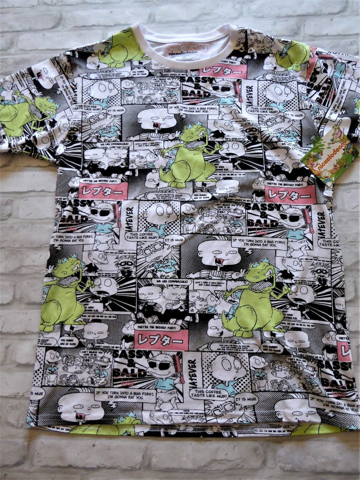 Nickelodeon 90s All Over Print Reptar Rugrats Graphic Throwback Retro Unisex M