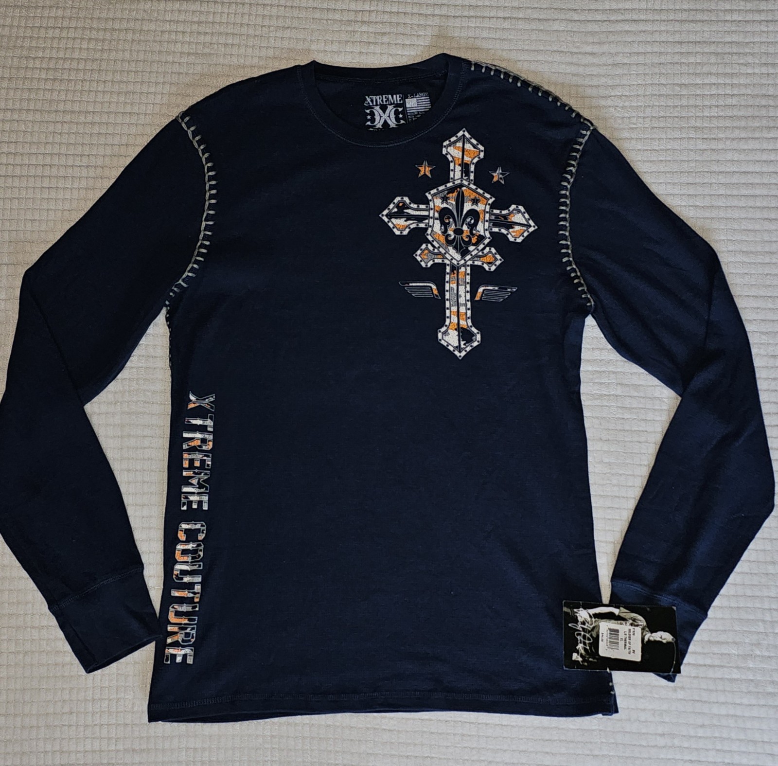 Xtreme Couture AFFLICTION Men’s Thermal SOLDIER OF FAITH Biker Wings XL