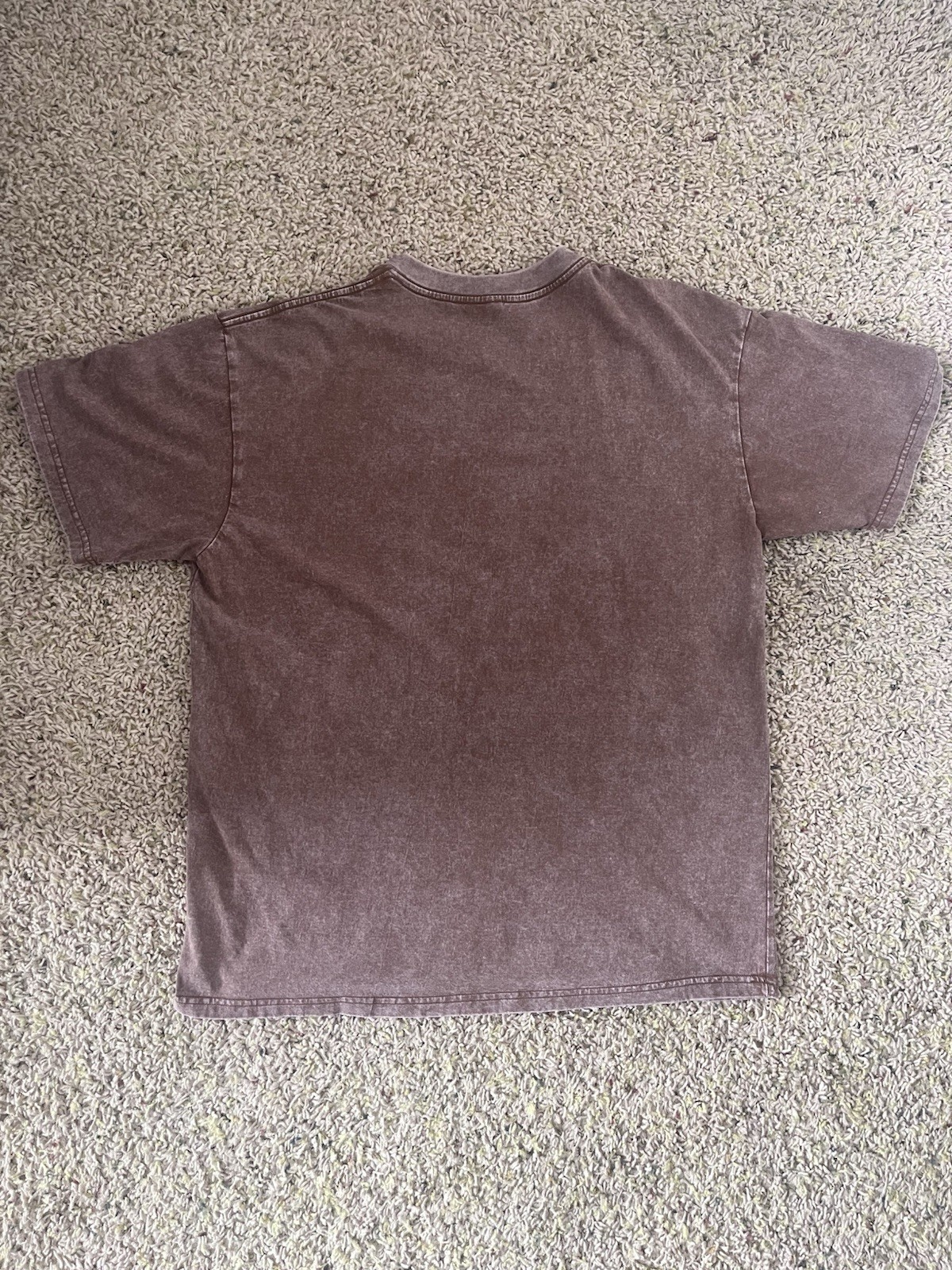 Acid Wash Blank Brown Oversized Streetwear T-Shirt 100% Cotton Size Medium