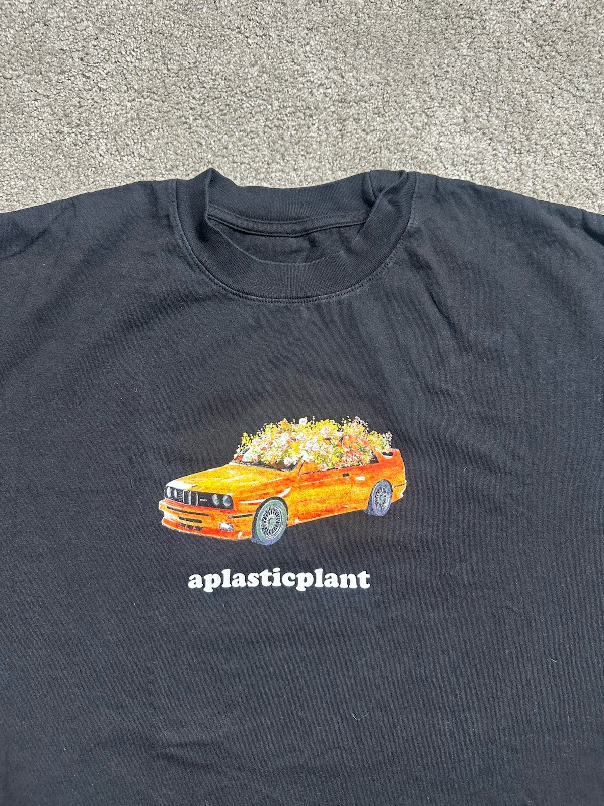 Aplasticplant Shirt Mens XL BLACK Environmentalist Car FLOWER A Plastic Plant