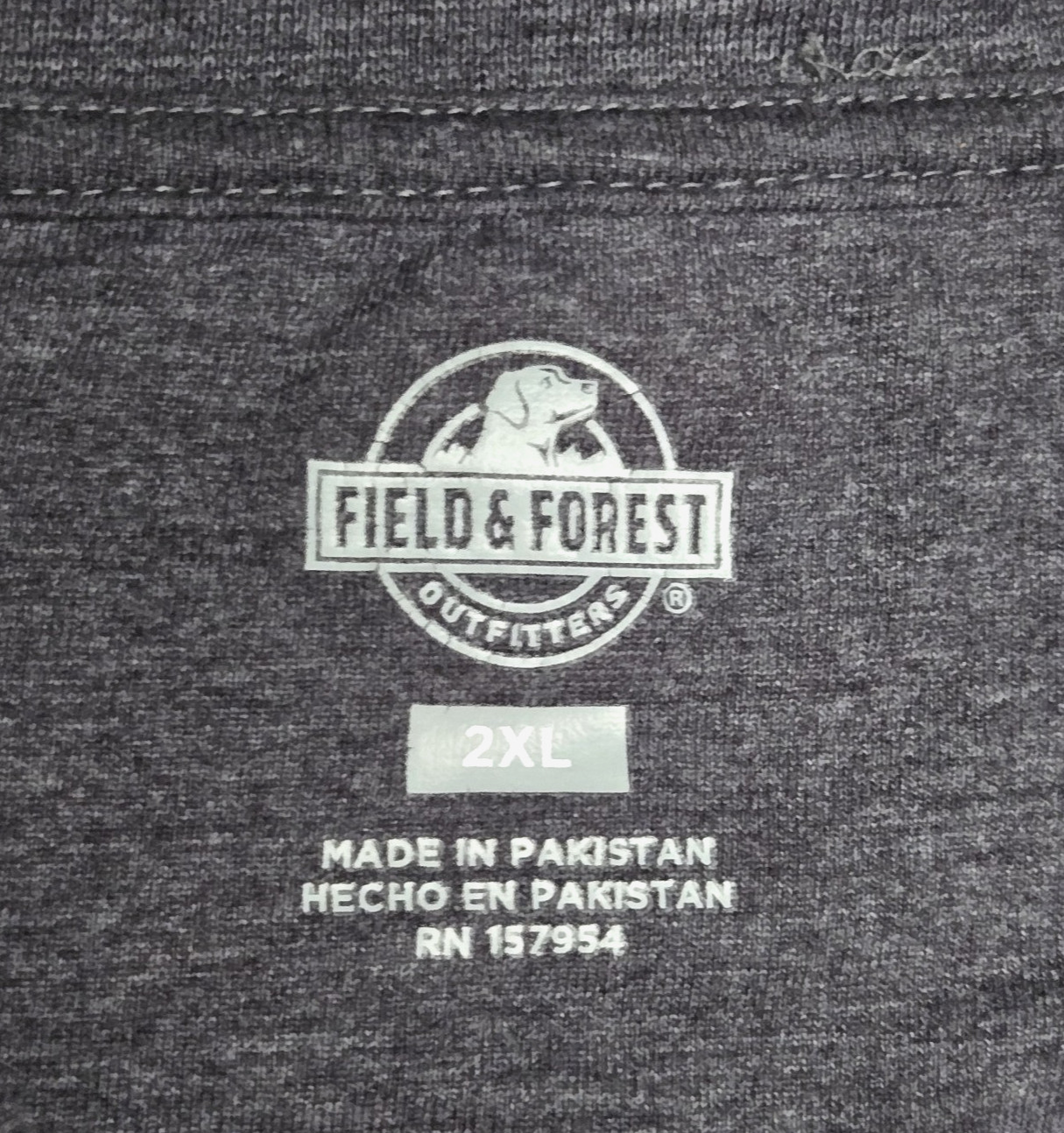 Field & Forest Outfitters T-Shirt with Pocket Men’s 2XL – Crew Neck – Dark Gray