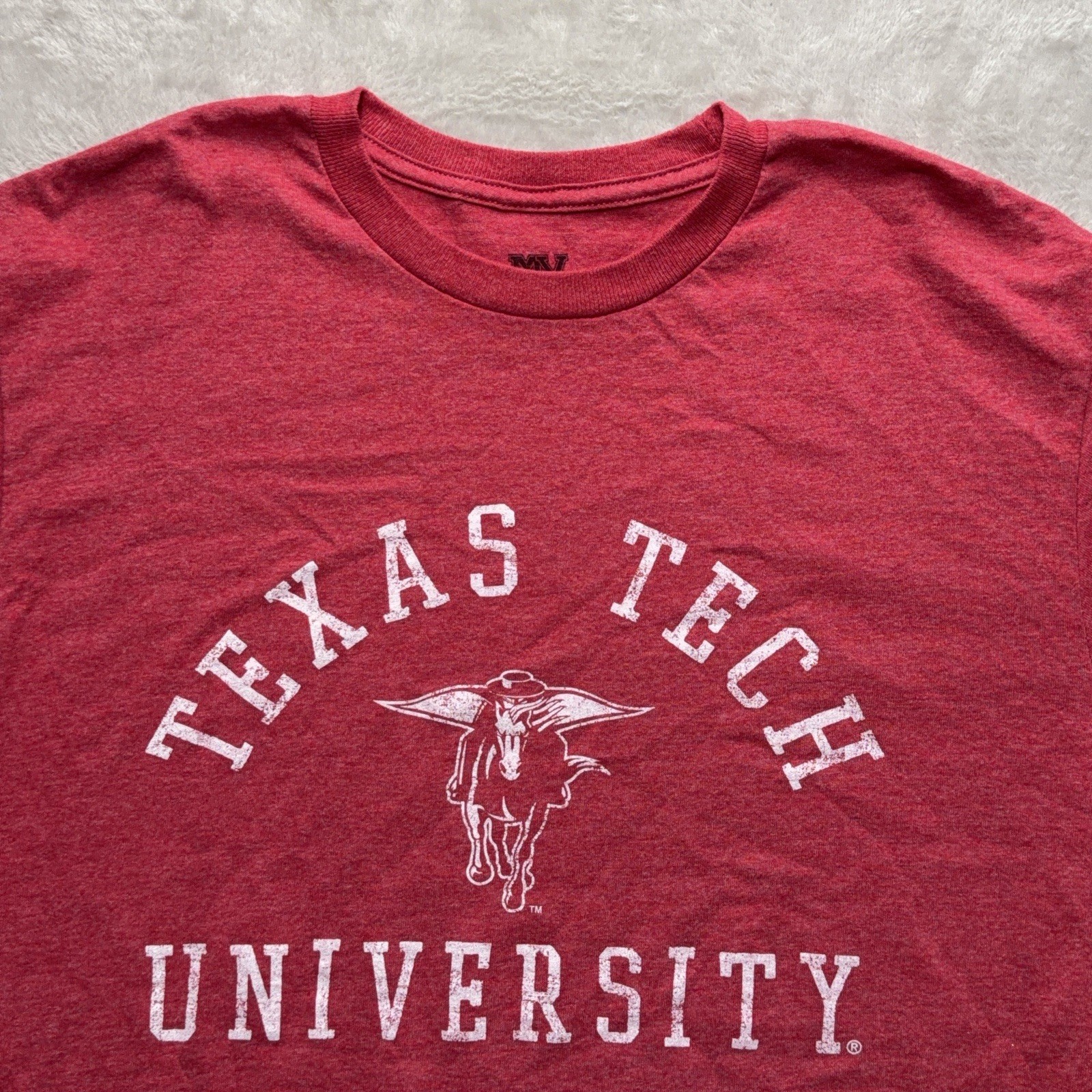 Vintage Mv Sport Mens T-Shirt L Heather Red Texas Tech University Collegiate