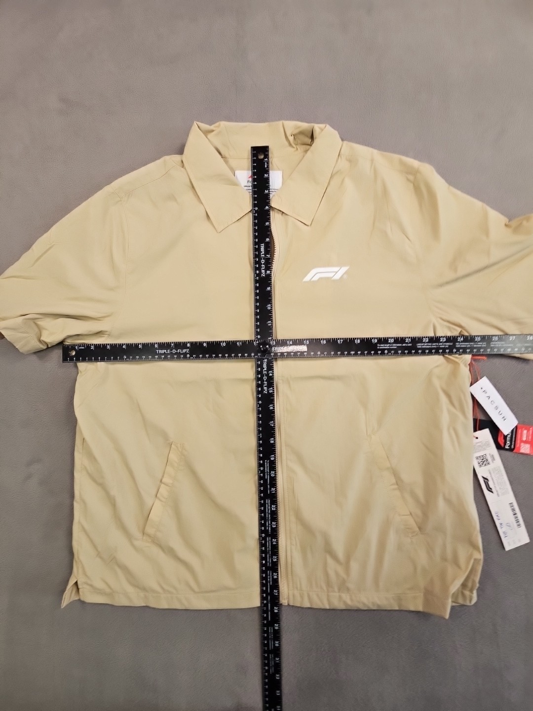 Formula 1 x PacSun Eco Team Zip Up Shirt Tan Size Large SOLD OUT