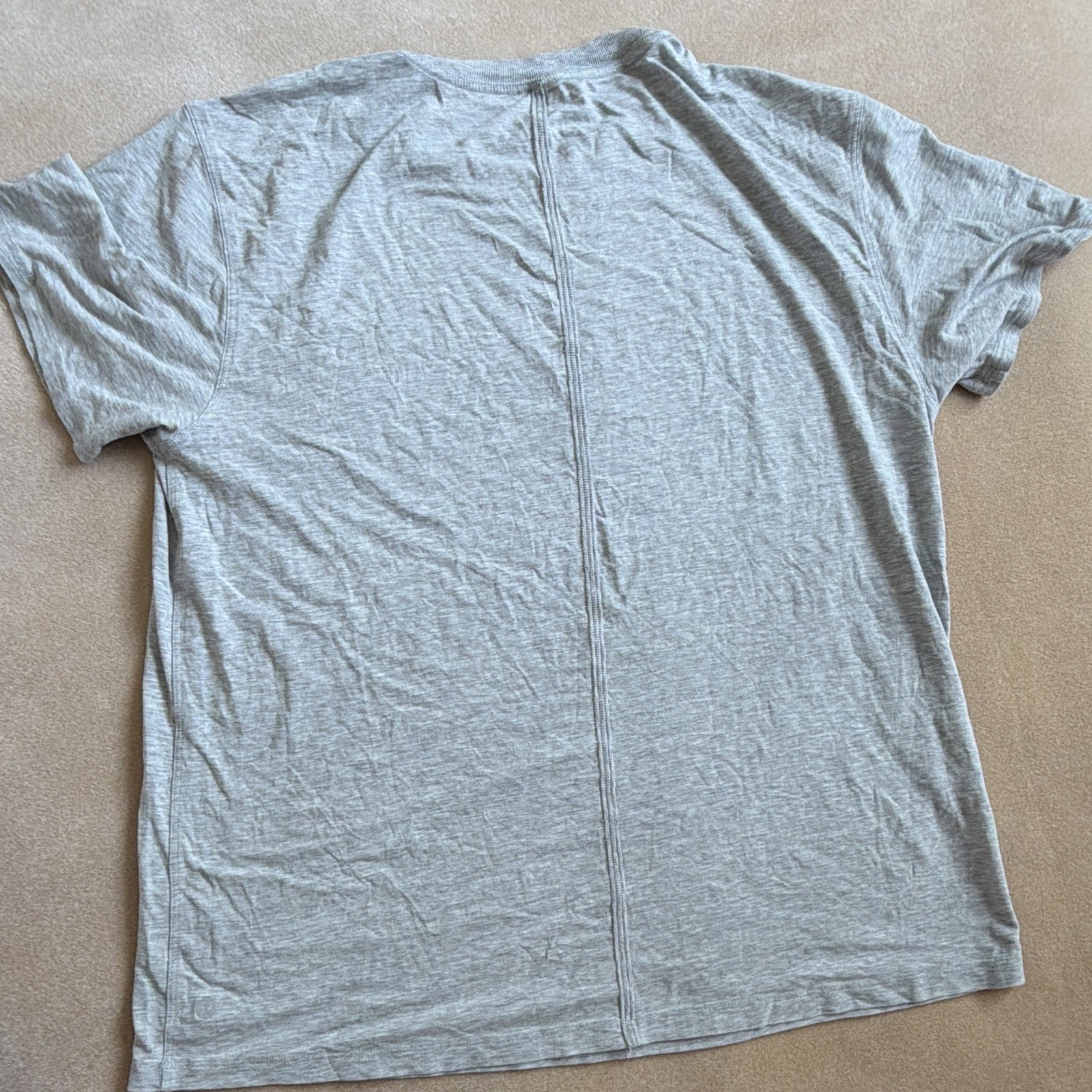 Men’s Gray Solid Jersey T-Shirt, Crew Neck Short Sleeve, Size S Regular Fit