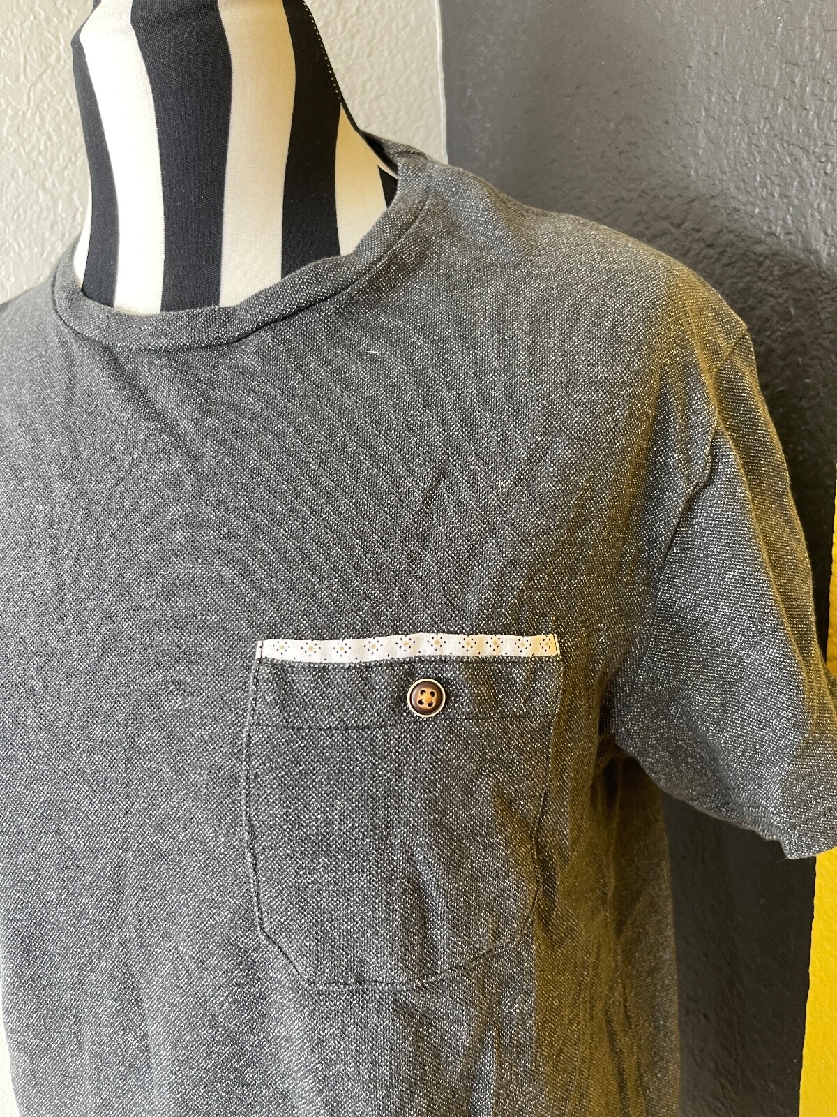 Craft Flow Mens Shirt Small Cotton Blend Pocket Charcoal Machine wash