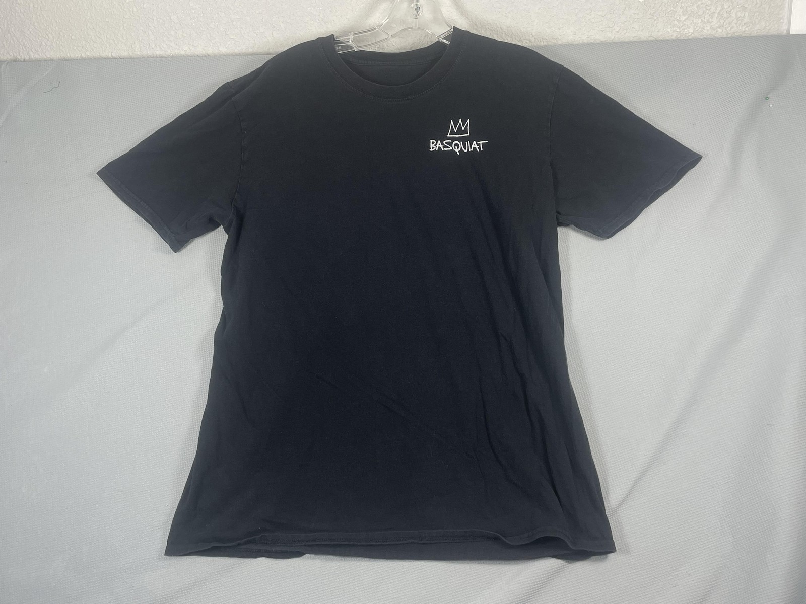 Basquiat T Shirt Mens Large Black Crown Logo Jazz Art Colorful Back Print