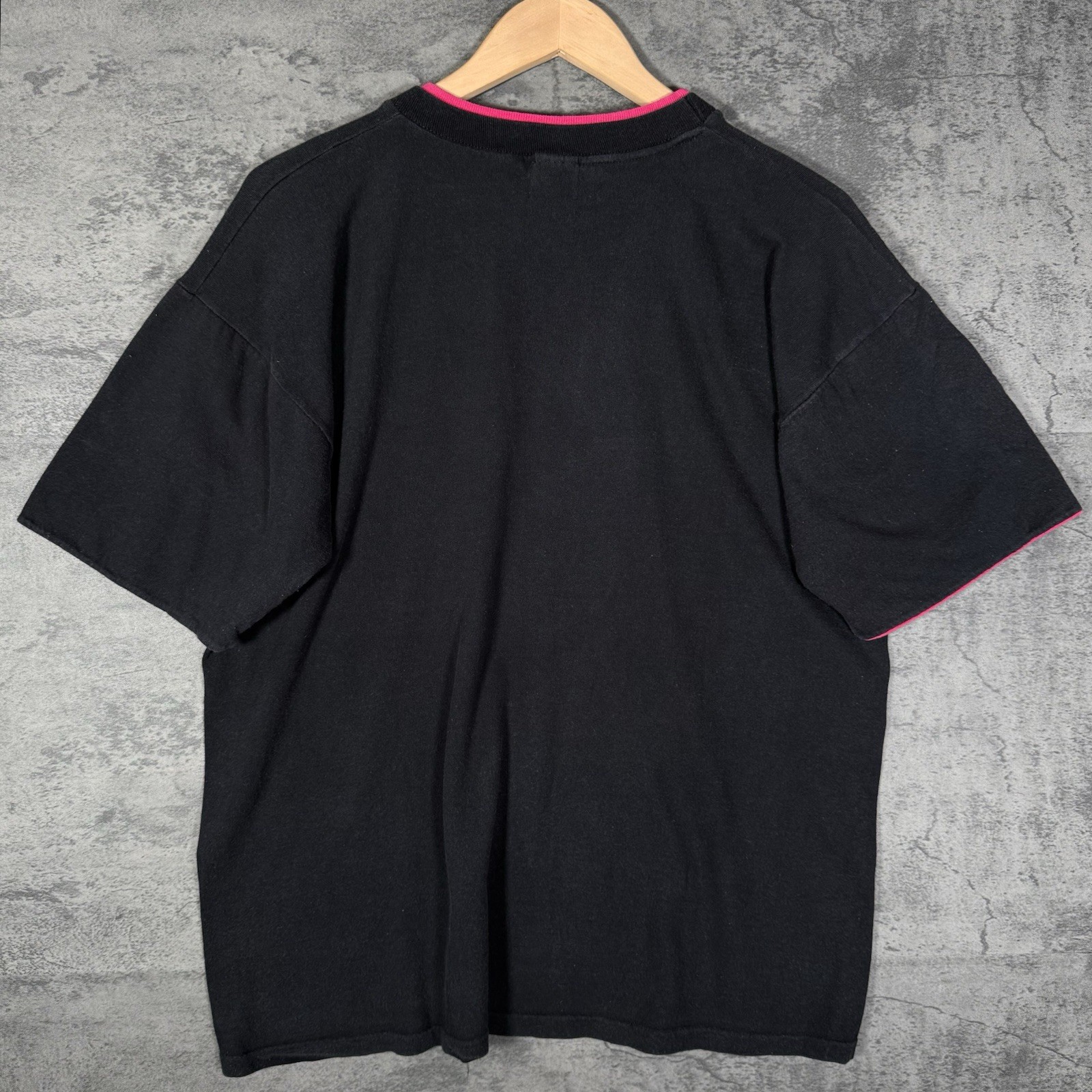 Vintage 90s Mickey Mouse Florida Contrast Collar Double Sleeve Faded T Shirt