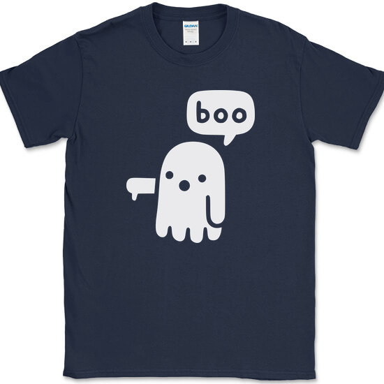 Ghost Says Boo T-Shirt Funny Disapproval Halloween Sarcastic Humor Novelty Tee