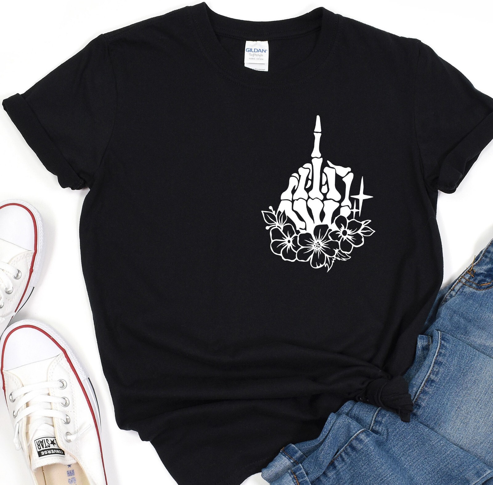 Surviving Purely Out Of Spite Shirt, Skull Floral Tee, Positive Vibes T-Shirt