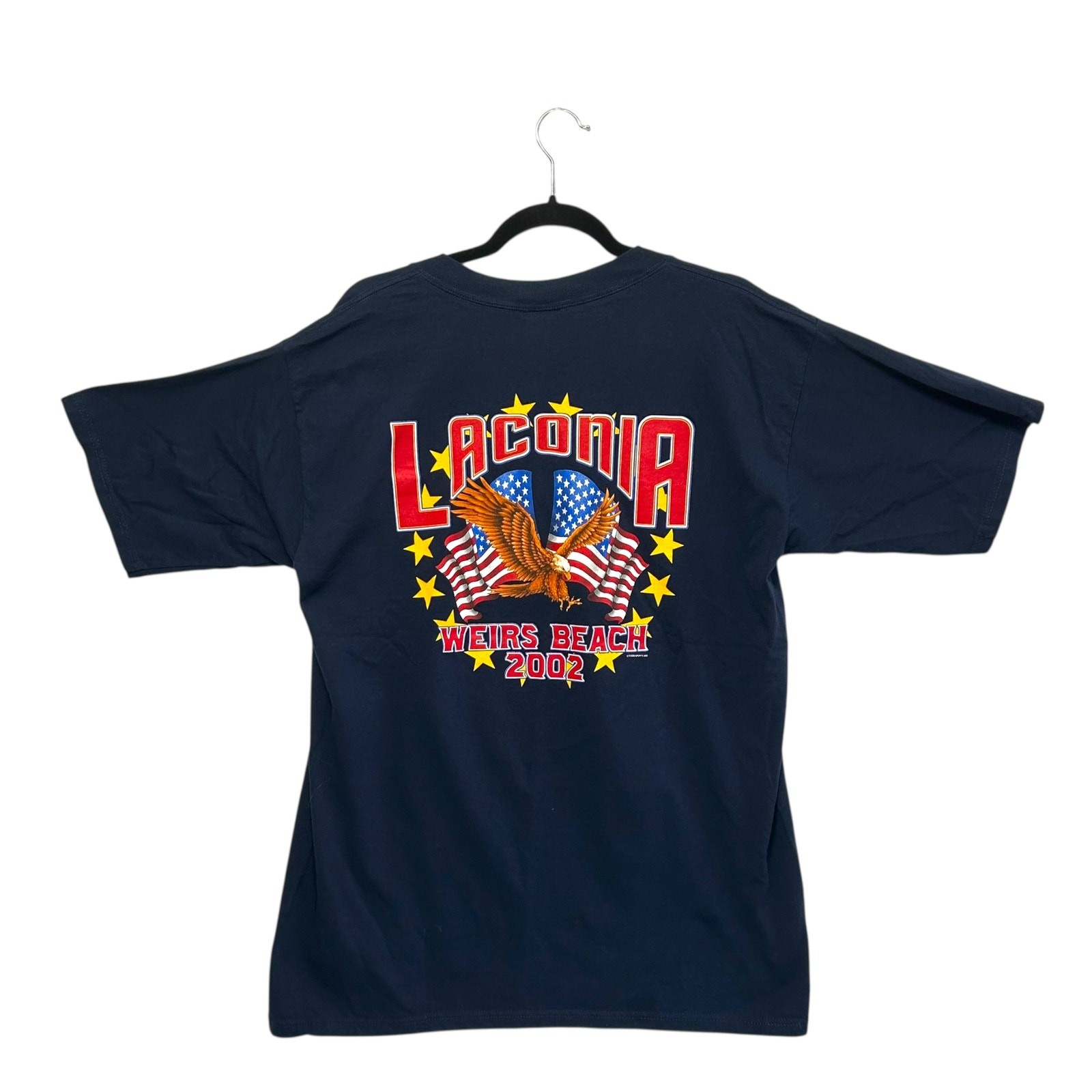 All Sport Laconia 2002 Weirs Beach T-Shirt Vintage Mens Sz XL Navy Y2K Americana
