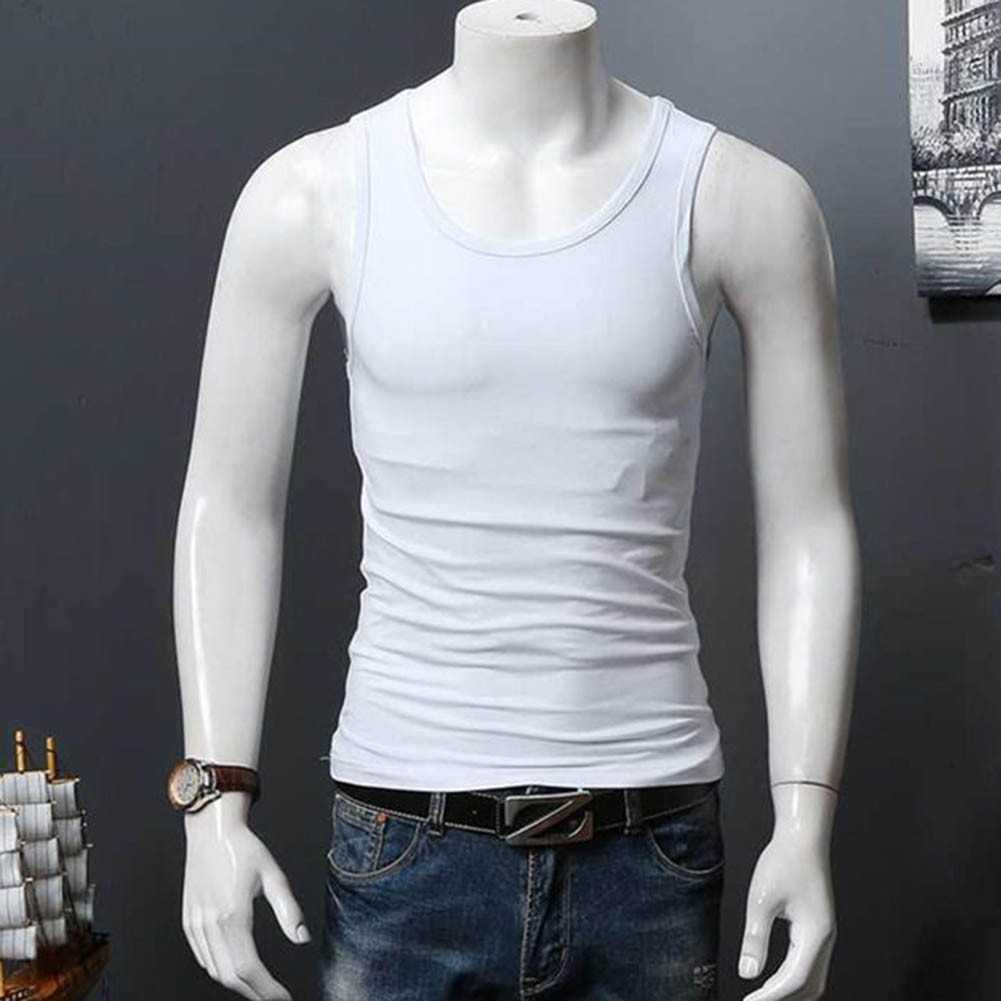 Men’s U-Neck Tank Top Sleeveless Fitness Vest for Gym Training and Sports Use