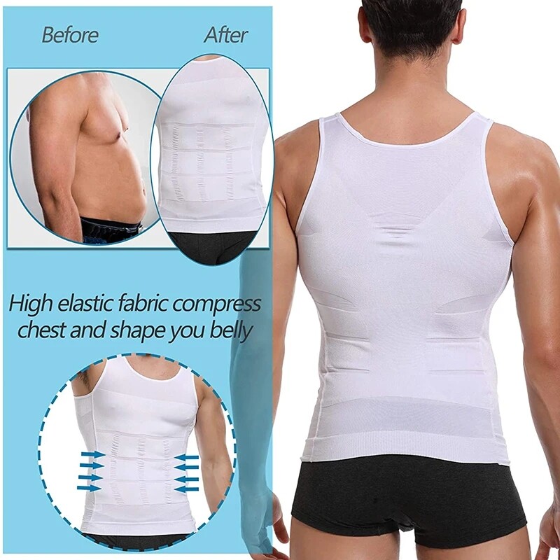Men Compression Shirt Sleeveless Body Shaper Base Layer Slimming Tank Tops Vests