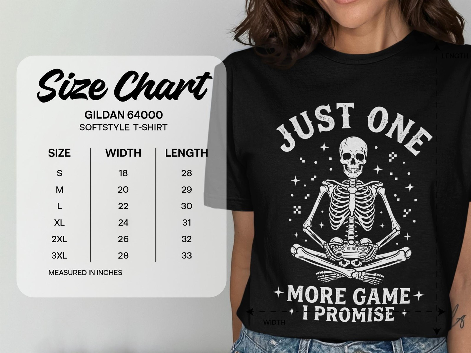 Gamer Skeleton T-Shirt, Just One More Game I Promise, Funny Gaming Tee, Video