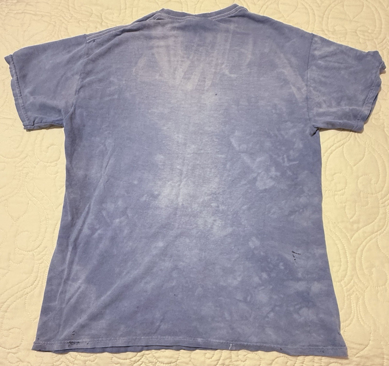 Native American Wolf Vintage Men’s Shirt Back To Earth Tie Dye Blue1990s *READ
