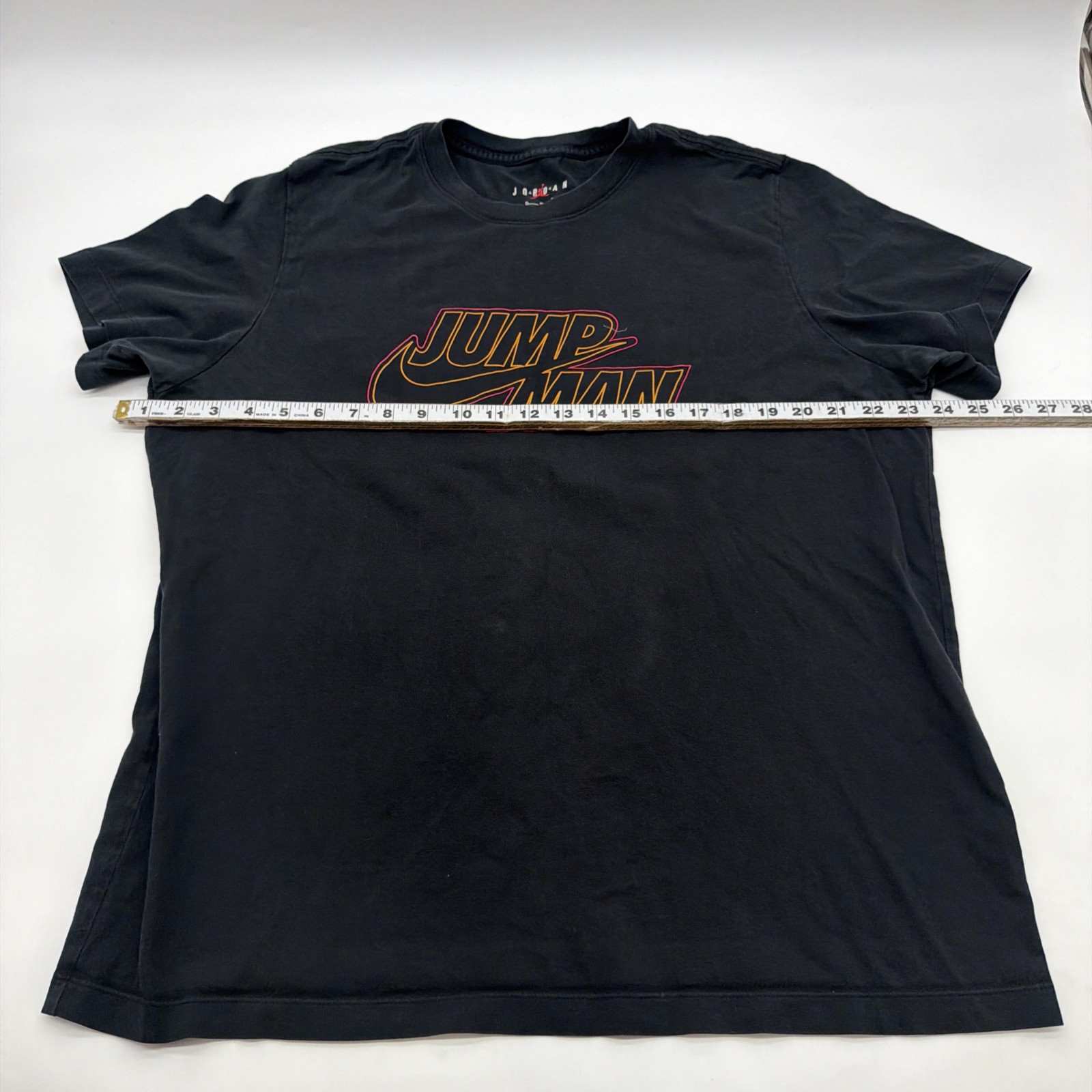 Jordan Air T-shirt Men XL Black Graphic Print Logo 100% Cotton.#48020