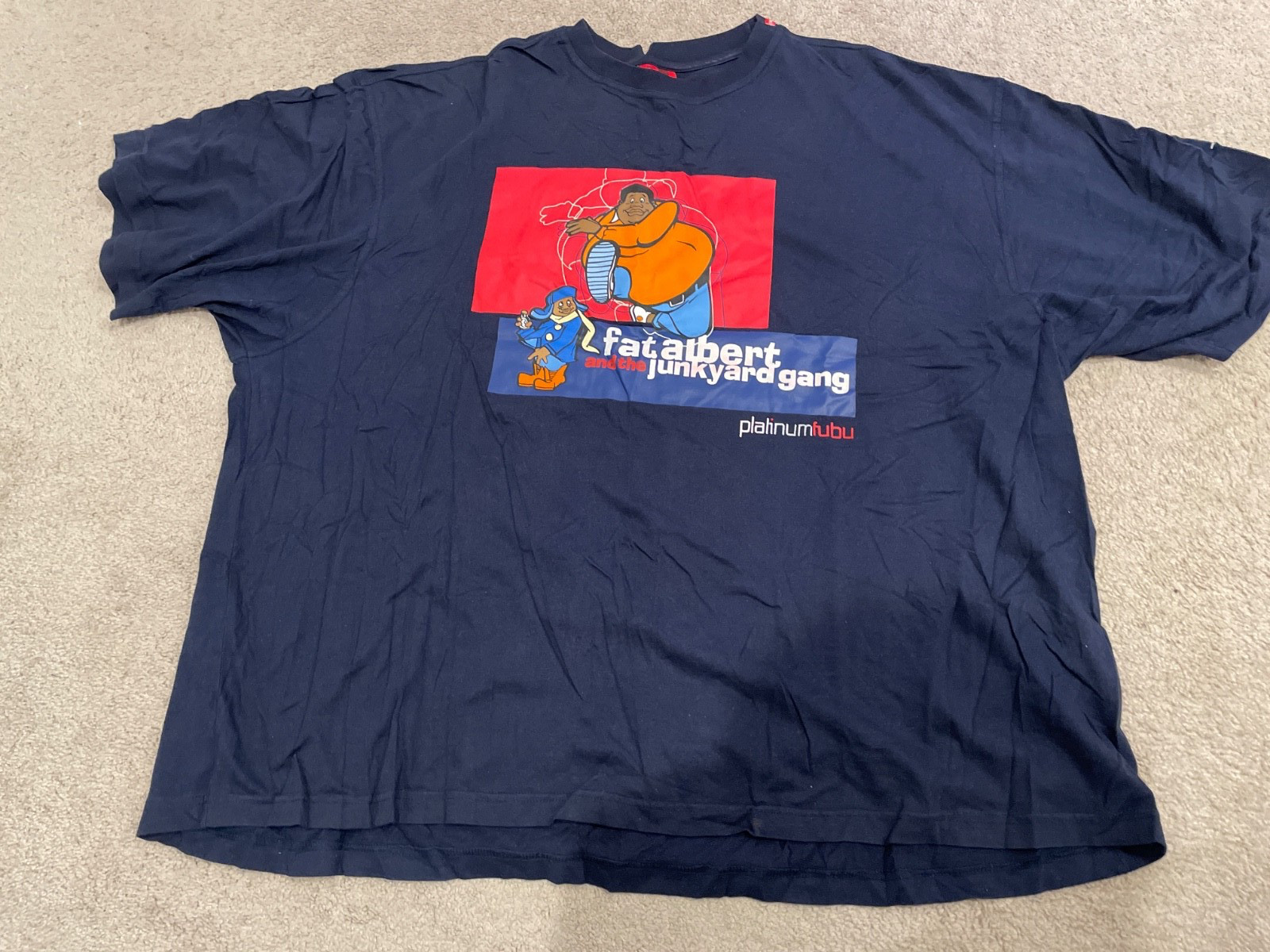platinum fubu shirt men size 3x fat Albert screen print Cosby 80’s cartoon vntg