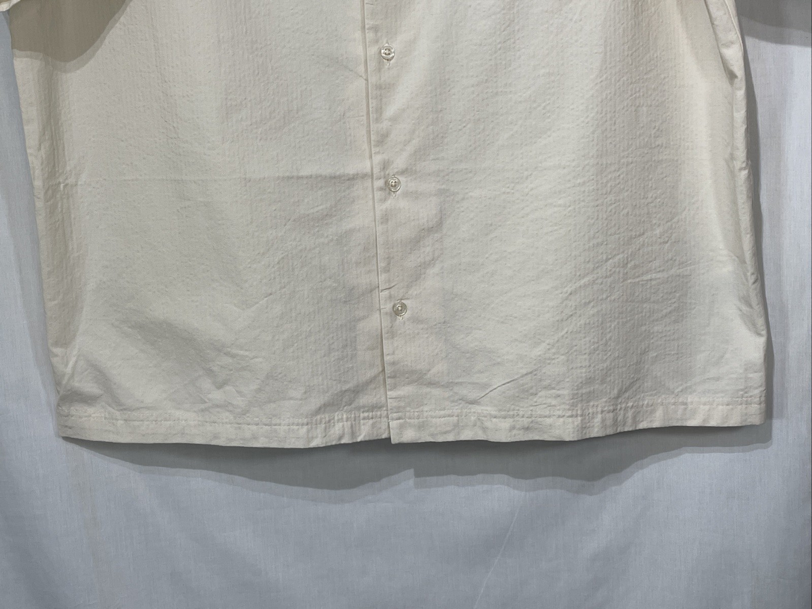 Adidas Men’s Originals Essentials Seersucker Short Sleeve Shirt Wonder White XL