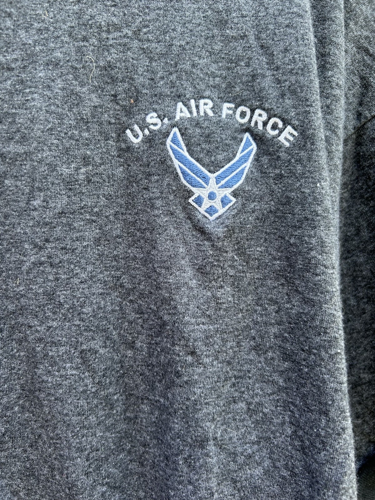 USAF Air Force Logo Shirt Gray Ringer Tee Men’s 2XL Top Vintage Made In USA
