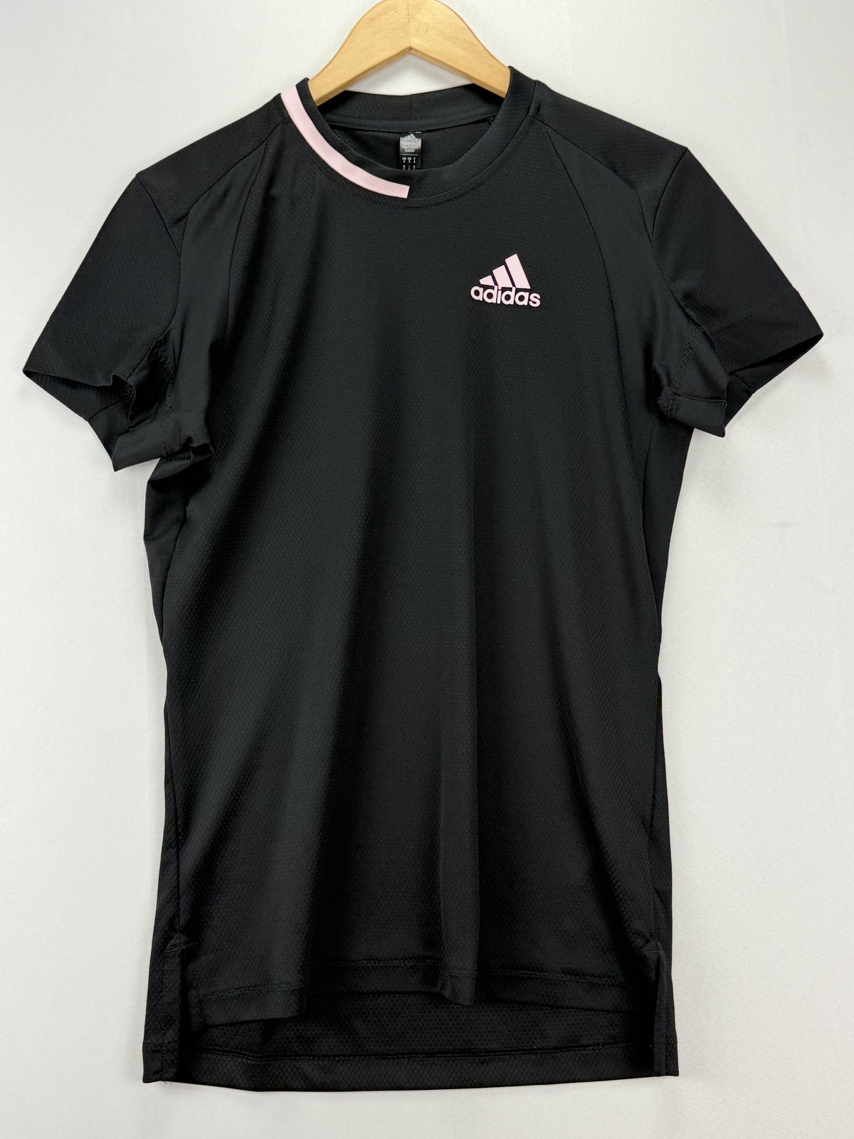 Adidas Aeroready Parley Ocean Plastic Shirt Womens Small Black Pink Athletic Tee