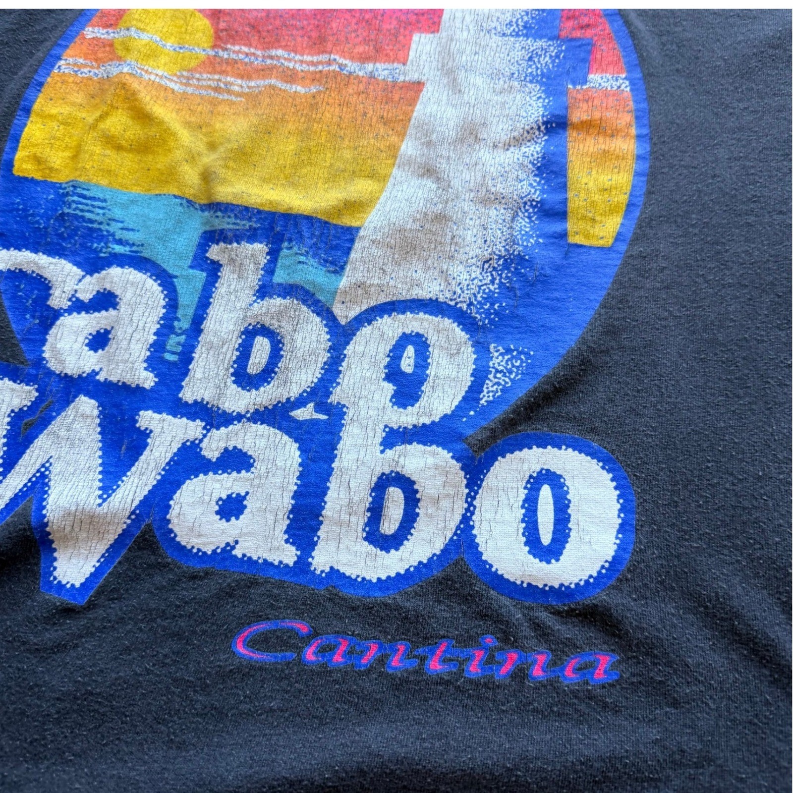 Vintage Wild Oats Men Cabo Wabo Cantina T-Shirt XL Black Vintage Style Cotton