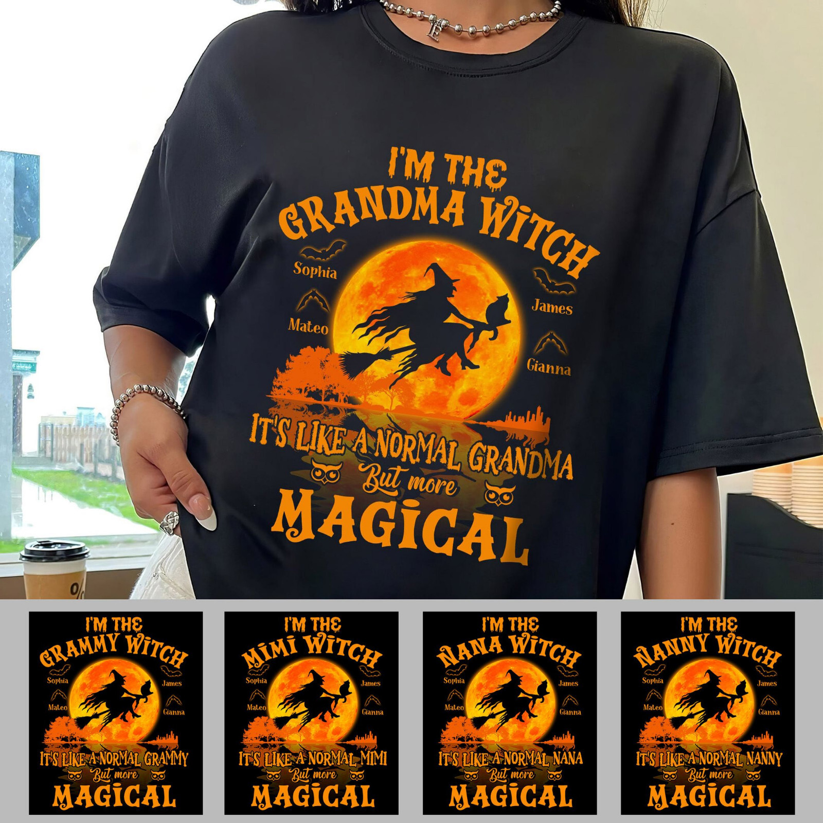 Halloween I’m The Grandma Witch Like A Normal Grandma Custom T-Shirt Gift