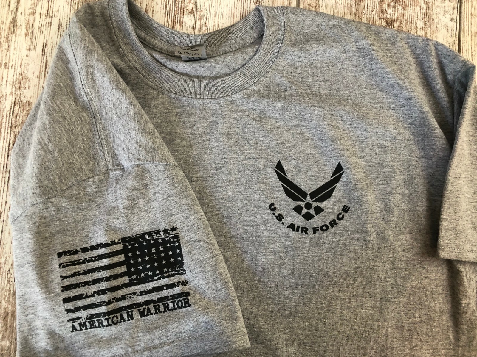 Air Force Military T-shirt With DD-214 Alumni USAF Chest Logo 190G