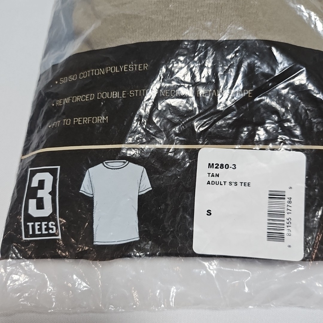 SOFFE Military T-Shirt Lightweight Crew Necks 3 pack Tan (M280-3) Size Small