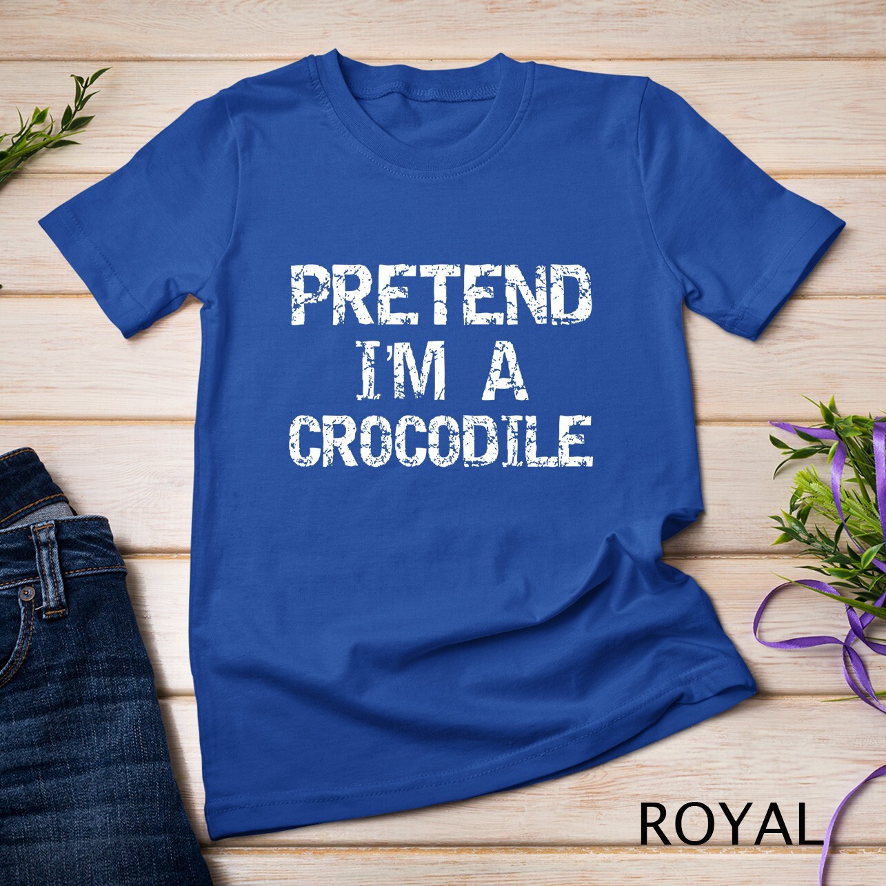 Lazy Halloween Costume Funny Easy Pretend I’m a Crocodile Unisex T-shirt