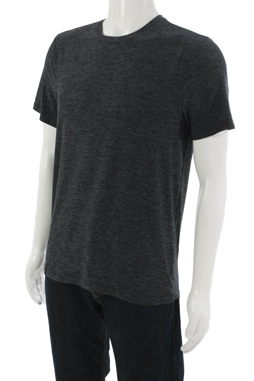 Outdoor Voices Mens Dark Gray T-Shirt Crew Neck Short Sleeve Polyester Size S