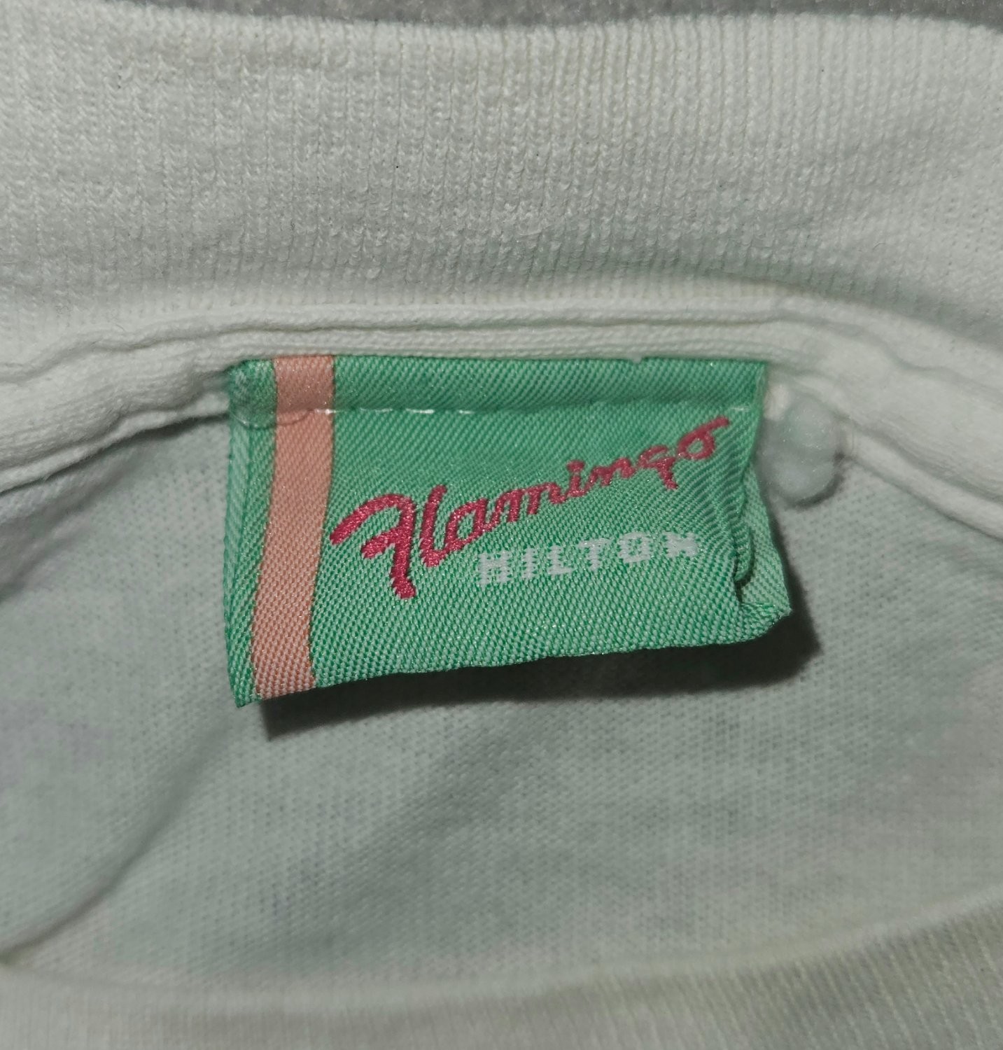 Vintage 90s Flamingo Hilton Las Vegas Embroidered T Shirt XL White Made in USA