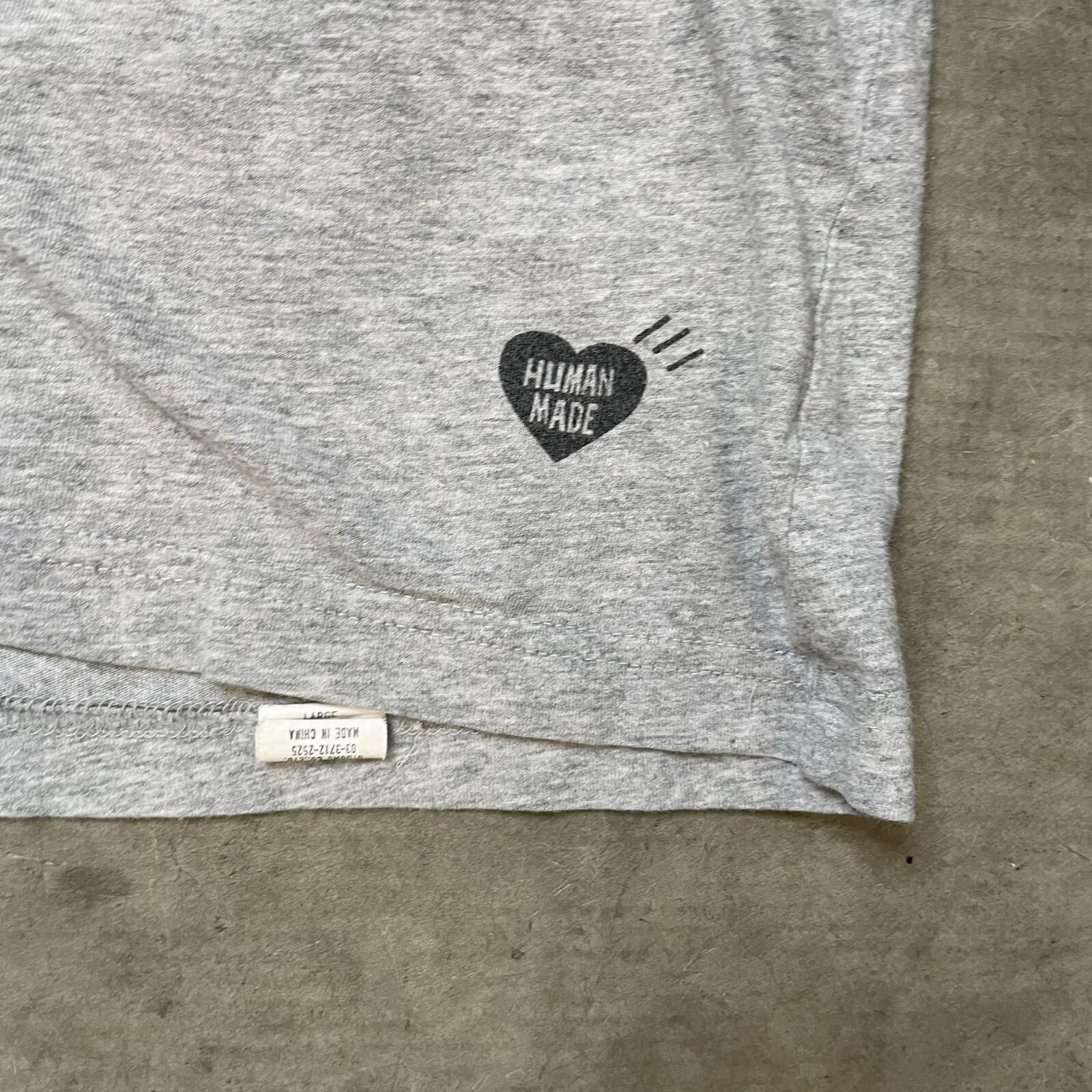 Human Made Shirt Large Nigo Heart Logo Plain Basic Grey Streetwear Tee